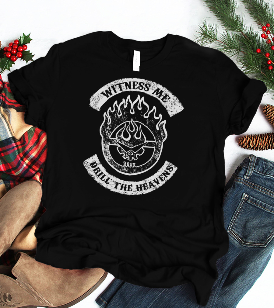 Witness Me Drill The Heavens Flame Skull T-Shirt