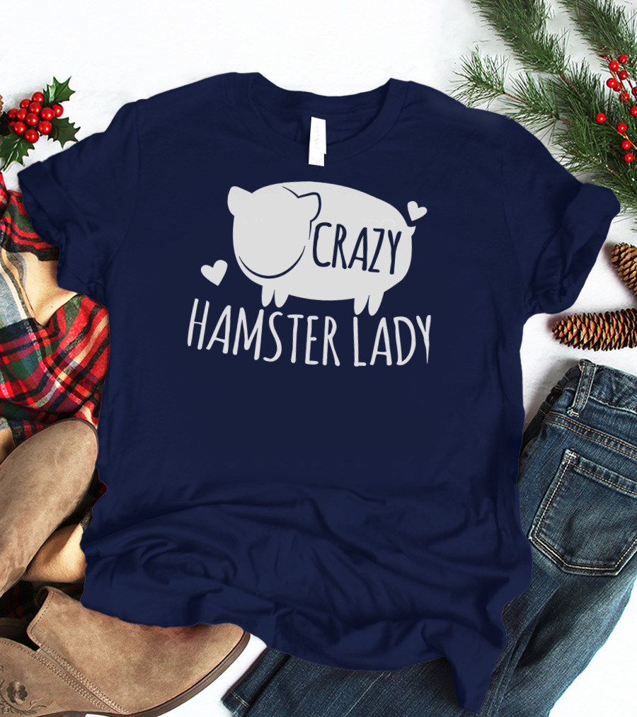 Crazy Hamster Lady With Hearts T-Shirt