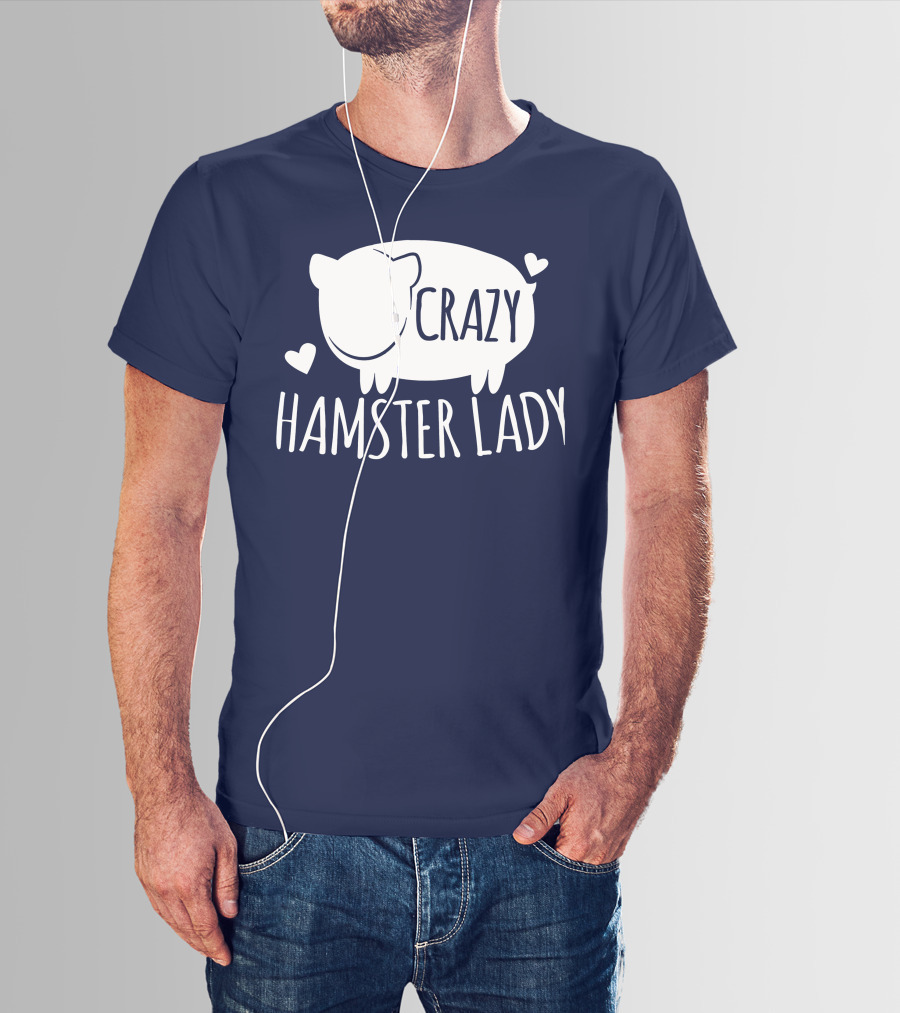 Crazy Hamster Lady With Hearts T-Shirt