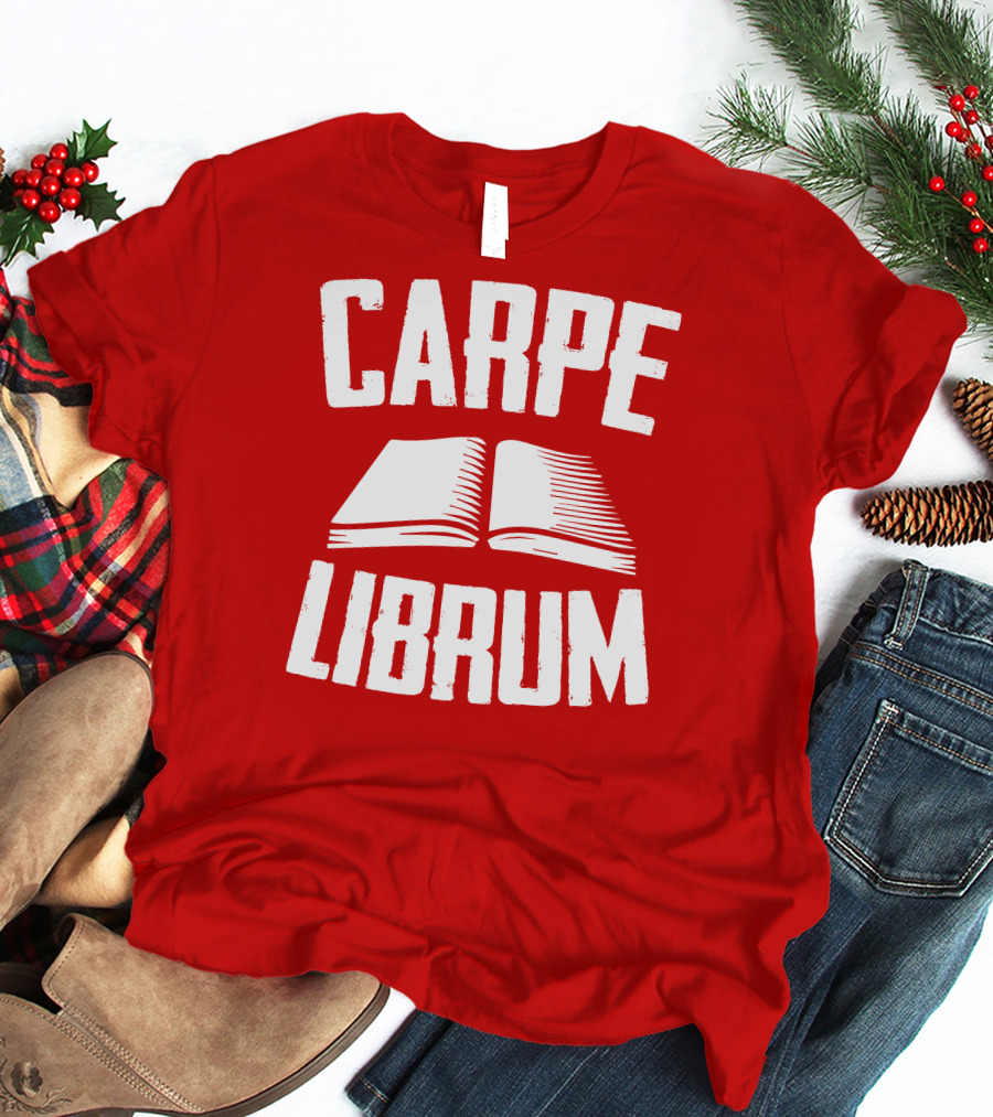 Carpe Librum Open Book Typography T-Shirt