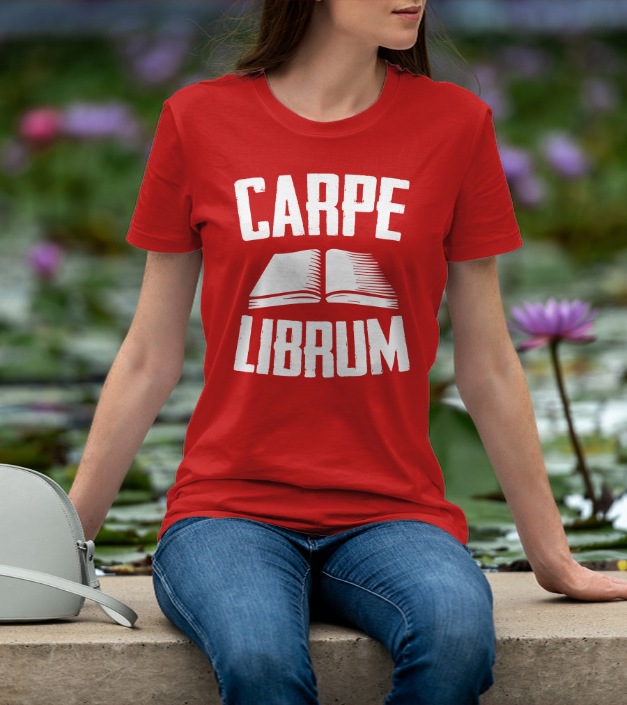 Carpe Librum Open Book Typography T-Shirt