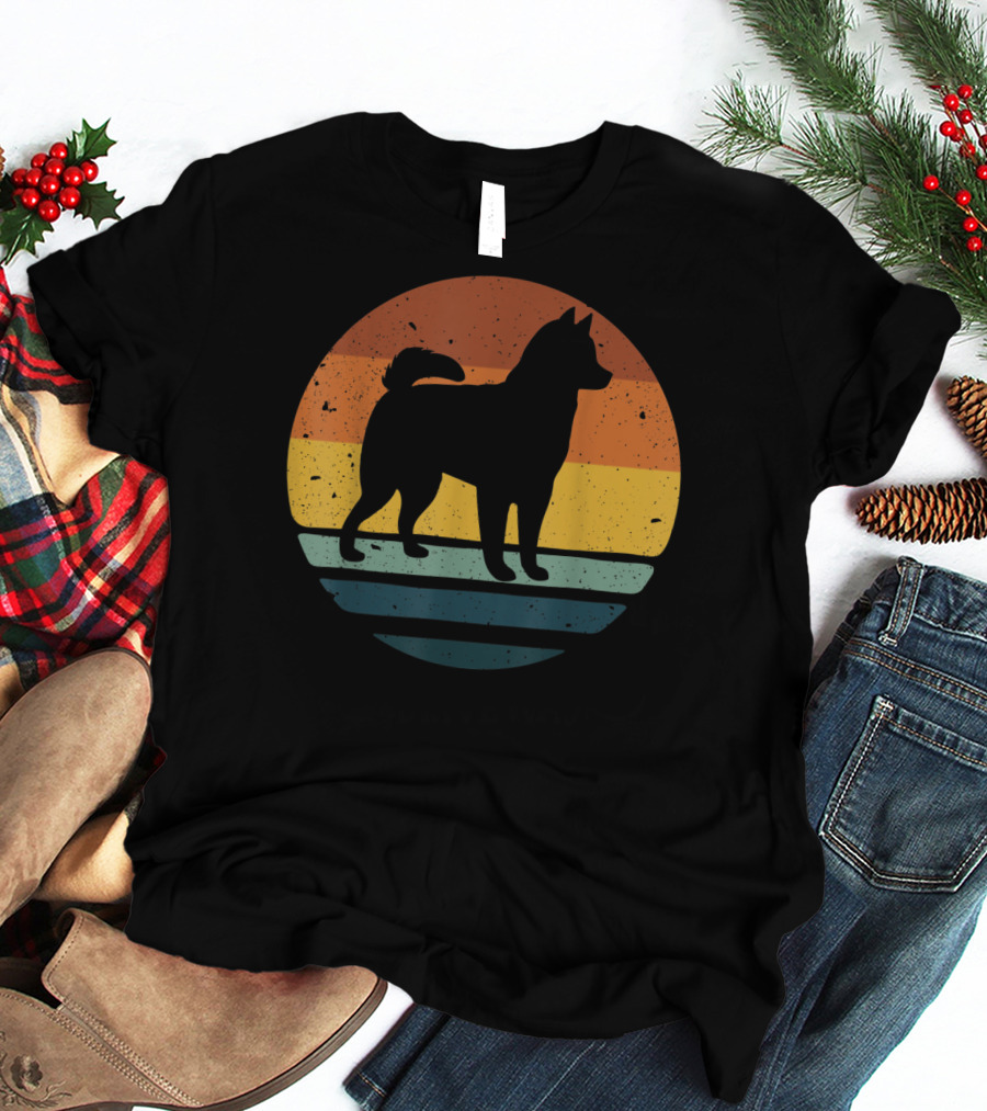 Alaskan Klee Kai Vintage Dog Sunset T-Shirt