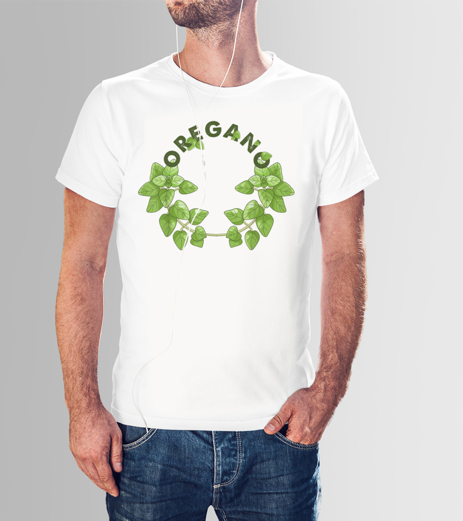 Oregano Herb Collectors Green Leaf Wreath T-Shirt