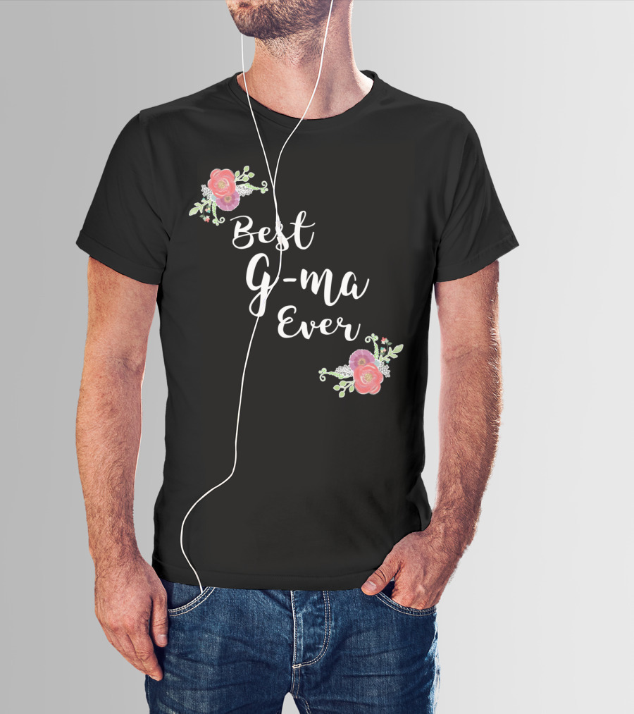 Best G-ma Ever Pink Flowers Floral T-Shirt