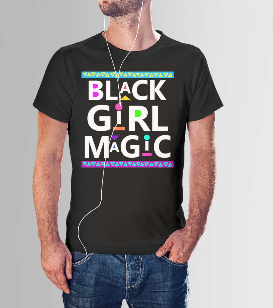 Black Girl Magic Dashiki Style With Colorful Accents T-Shirt
