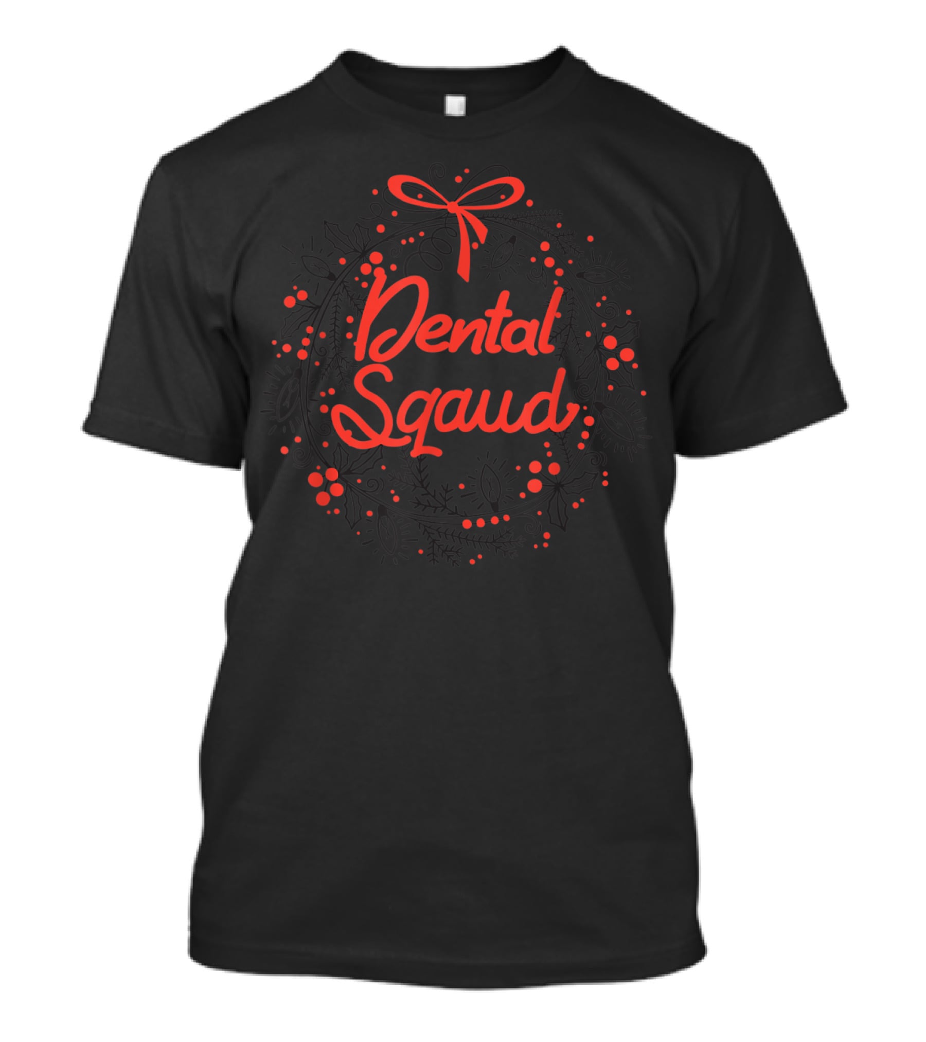 Dental Squad Santa Tooth Dental Assistant Christmas Wreath T-Shirt