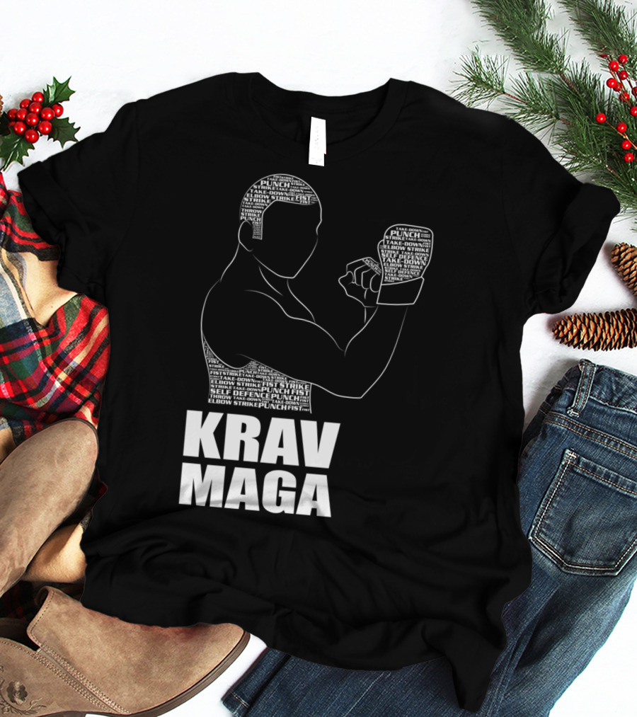 Krav Maga Men Self Defense Instructor Punch Strike Technique T-Shirt