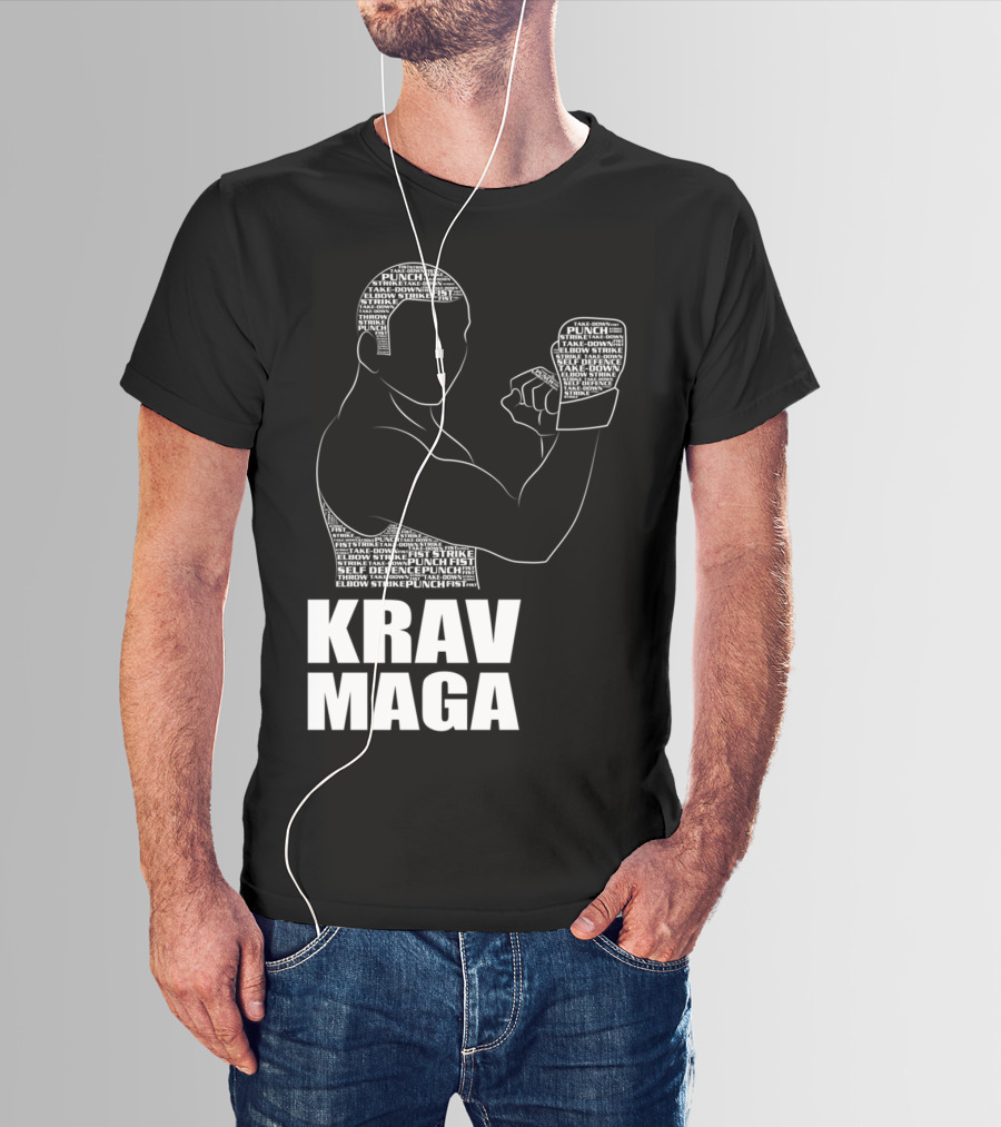 Krav Maga Men Self Defense Instructor Punch Strike Technique T-Shirt
