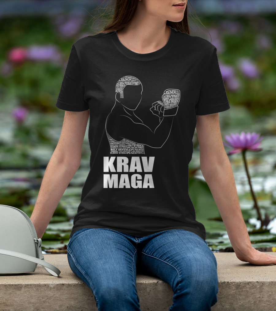 Krav Maga Men Self Defense Instructor Punch Strike Technique T-Shirt