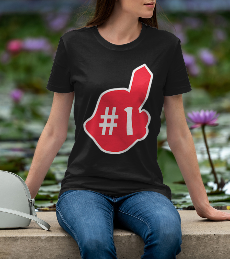 1 Cleveland Hometown Indian Tribe Vintage B Number 1 Foam Finger T-Shirt