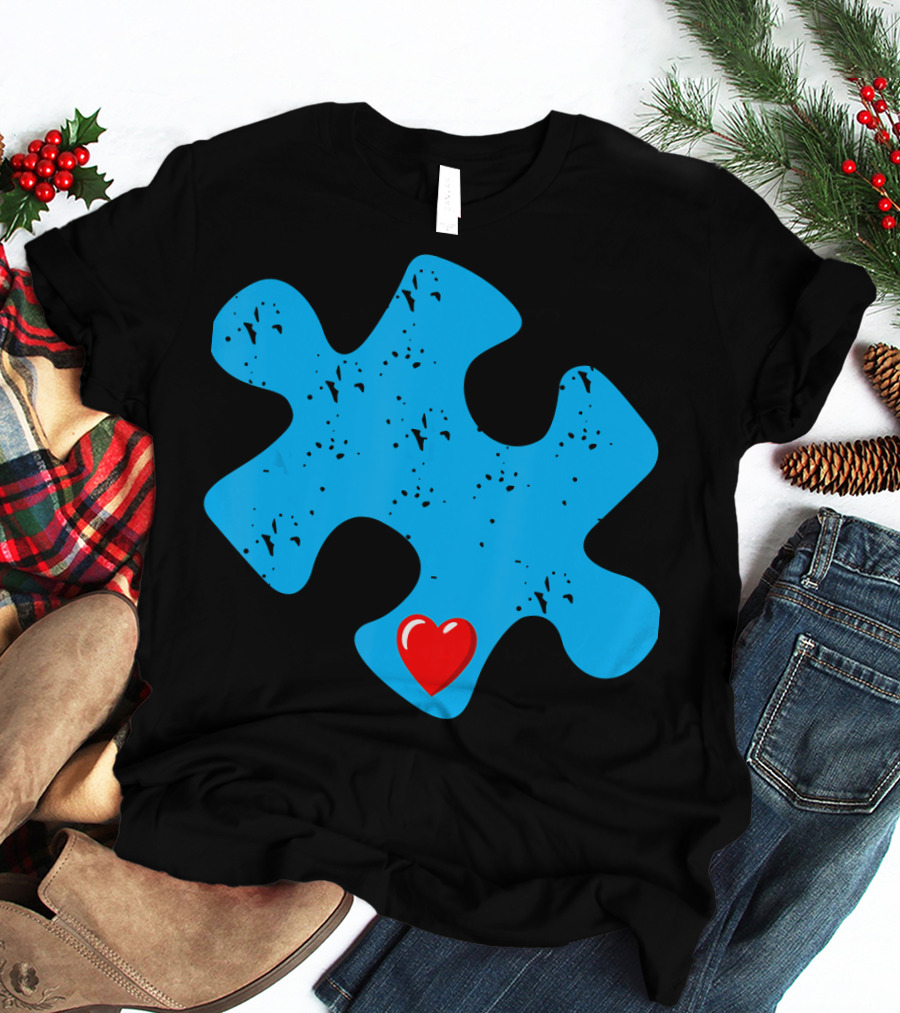Cute Colorful Autism Love Puzzle Piece T-Shirt