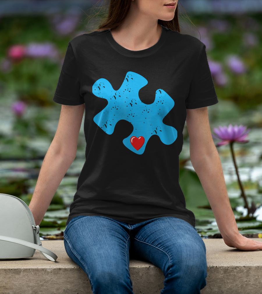 Cute Colorful Autism Love Puzzle Piece T-Shirt