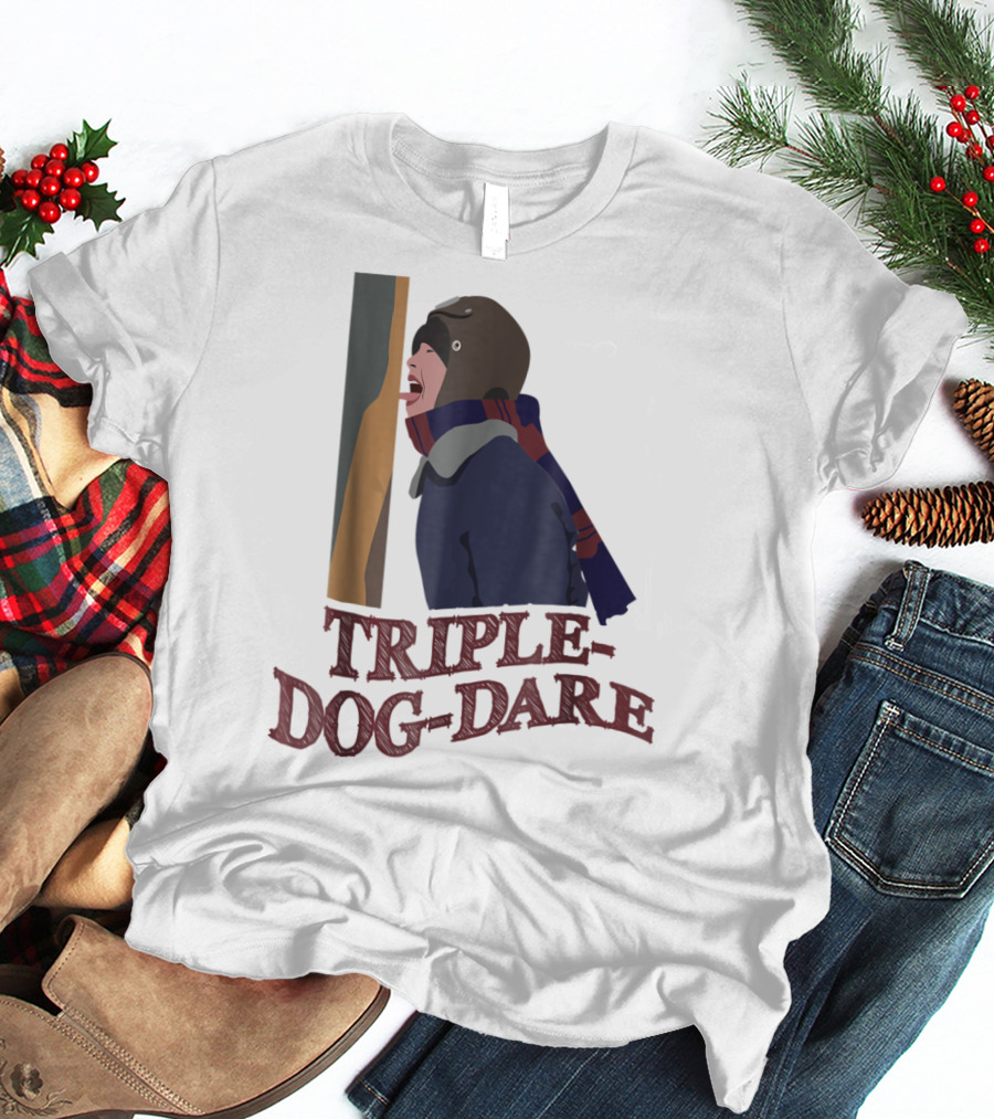 A Christmas Story Triple Dog Dare Ice Pole Challenge Scene T-Shirt