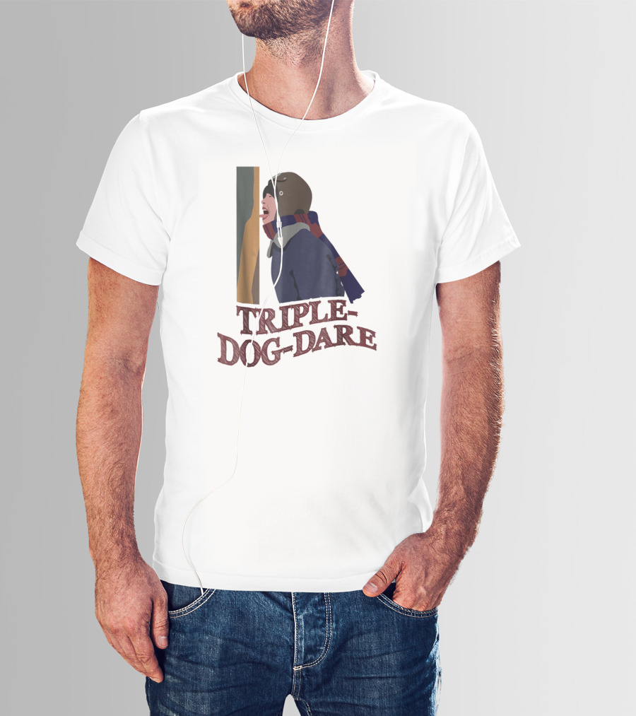 A Christmas Story Triple Dog Dare Ice Pole Challenge Scene T-Shirt