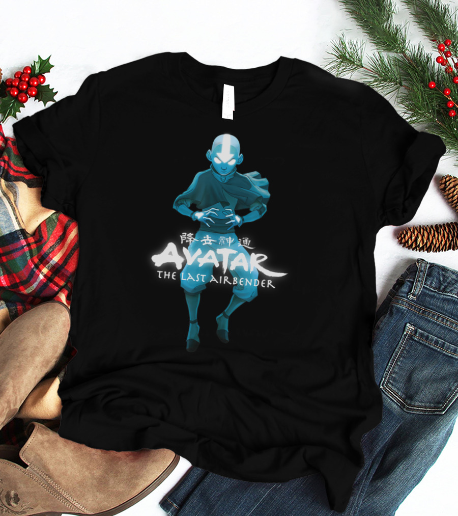 Avatar The Last Airbender Blue Monochromatic Aang T-Shirt
