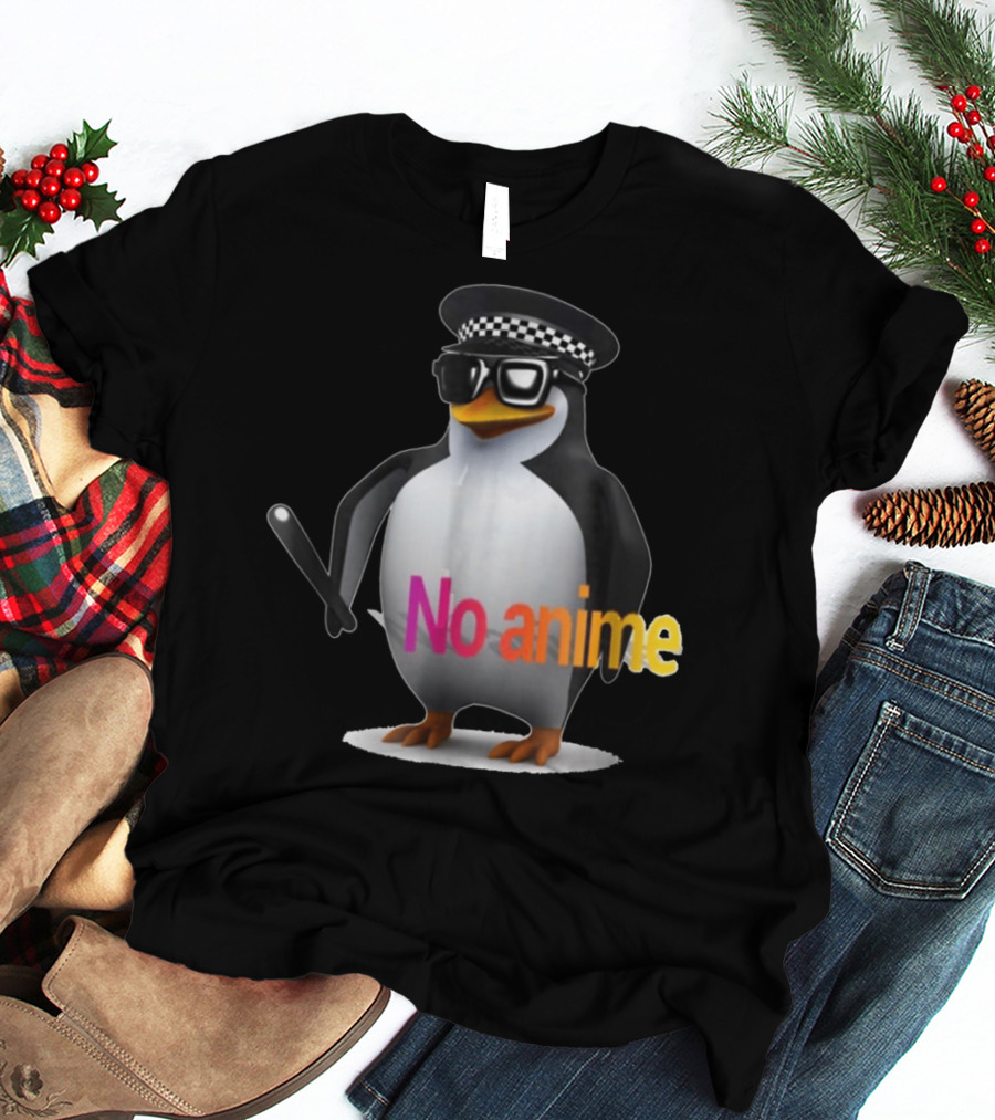 Penguin With Hat And Sunglasses No Anime T-Shirt