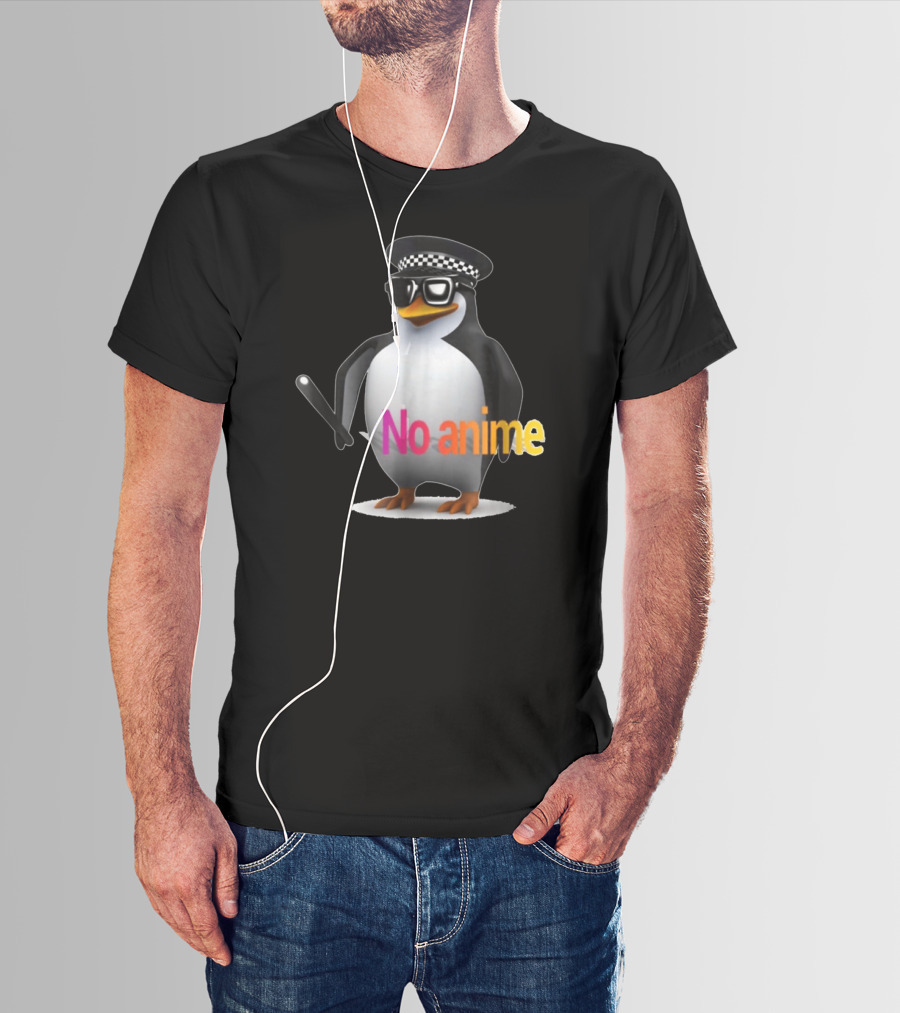 Penguin With Hat And Sunglasses No Anime T-Shirt