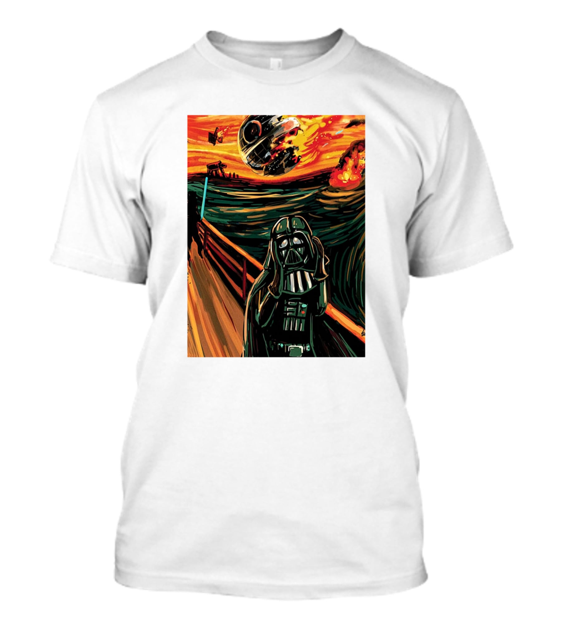 Darth Vader The Scream Star Wars Death Star Explosion Scene T-Shirt