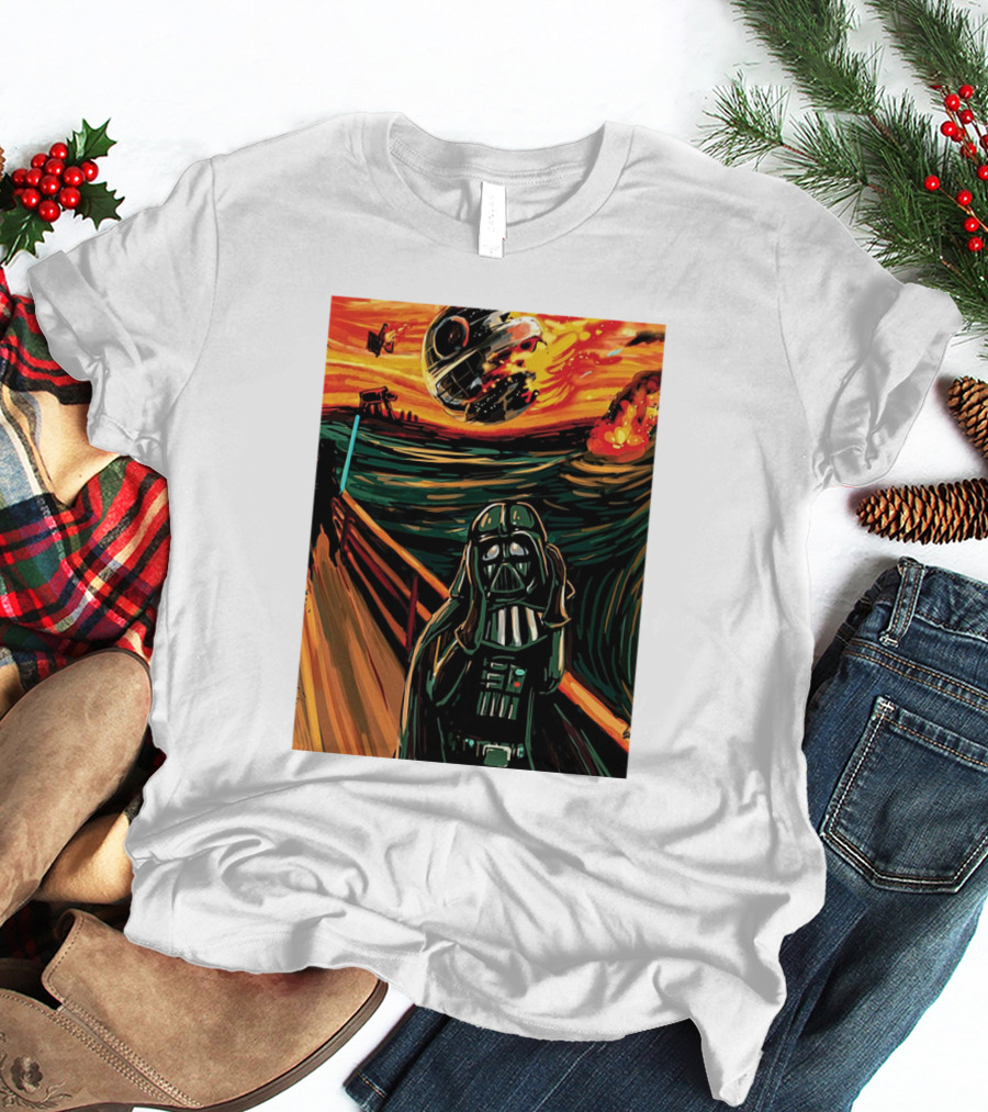 Darth Vader The Scream Star Wars Death Star Explosion Scene T-Shirt