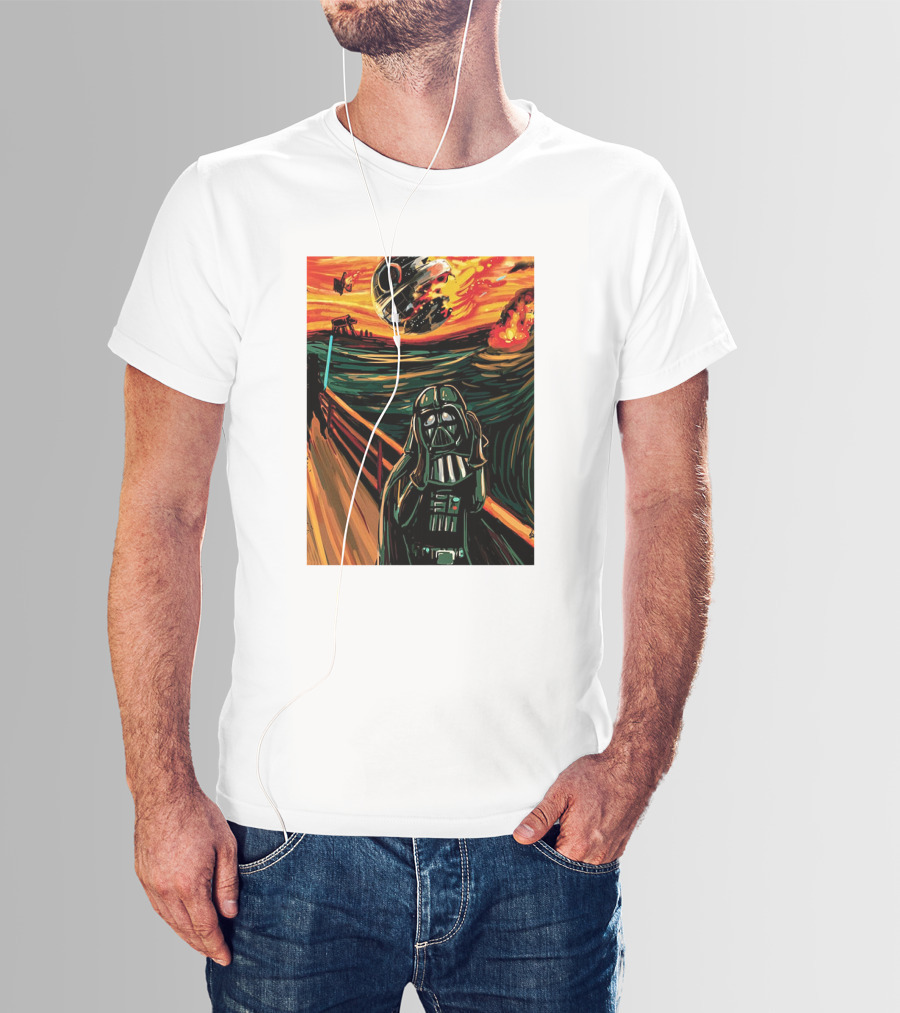 Darth Vader The Scream Star Wars Death Star Explosion Scene T-Shirt