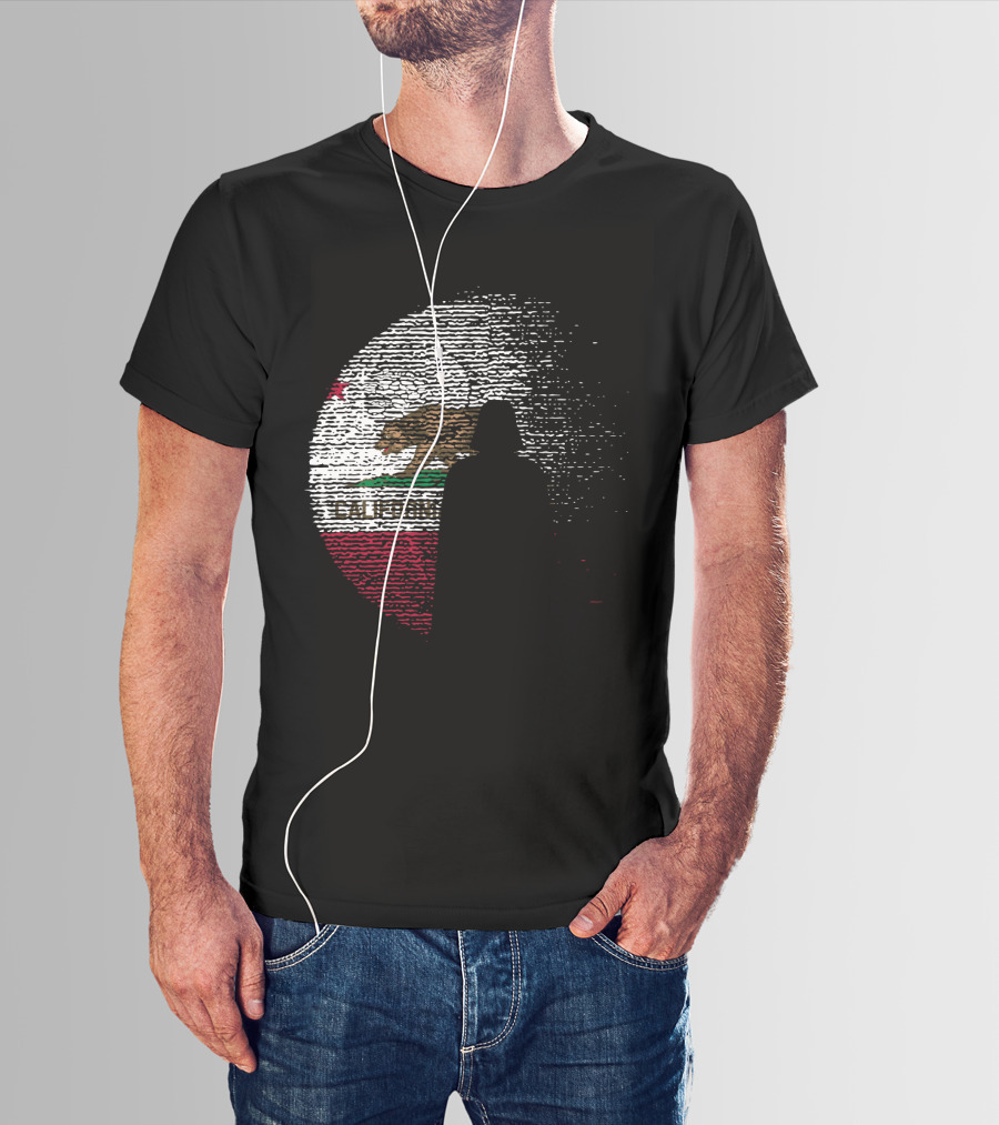 California State Flag Death Star Wars Moon Design Vader T-Shirt