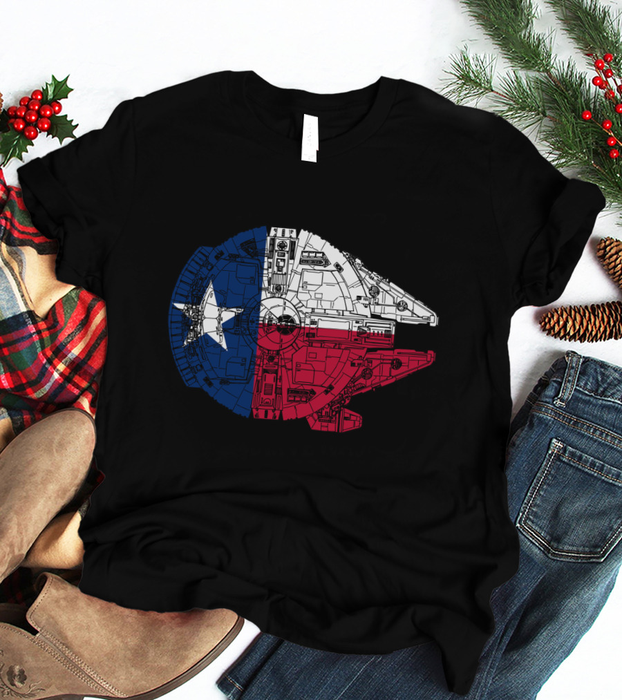 Texas Flag Millennium Falcon Fusion T-Shirt