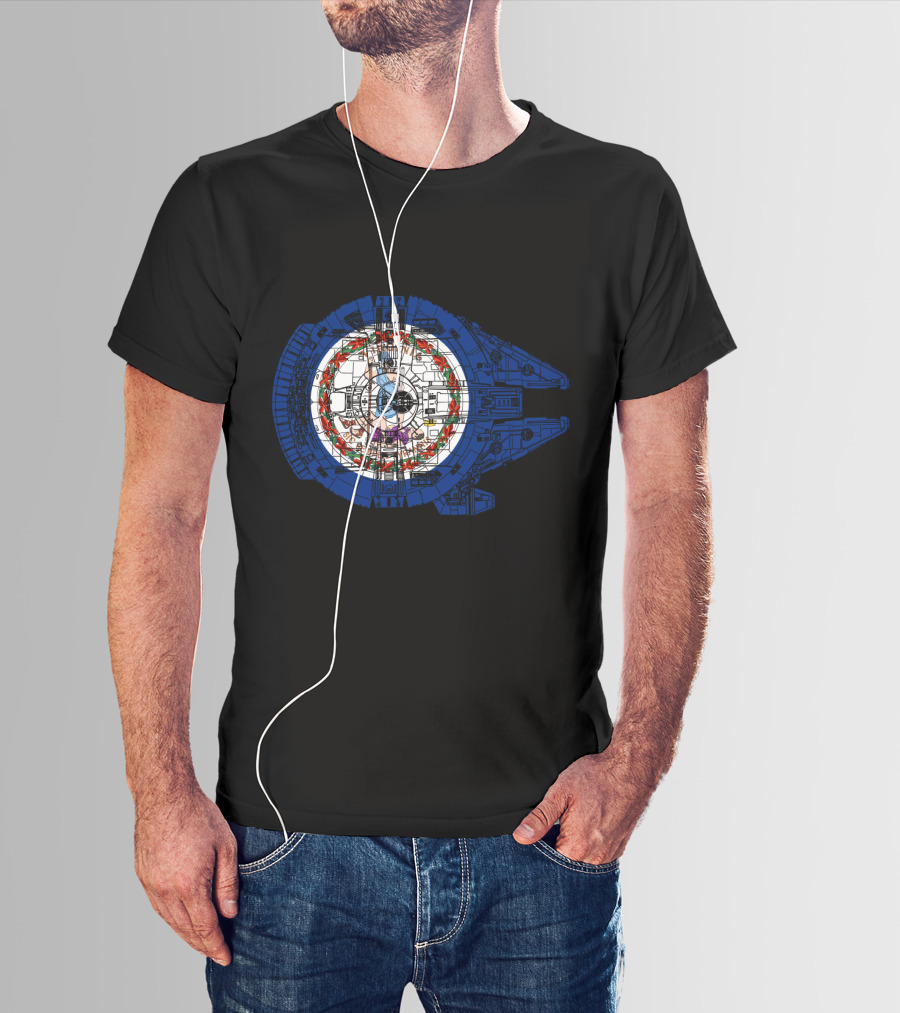 Virginia State Flag Emblem Inside Millennium Falcon T-Shirt