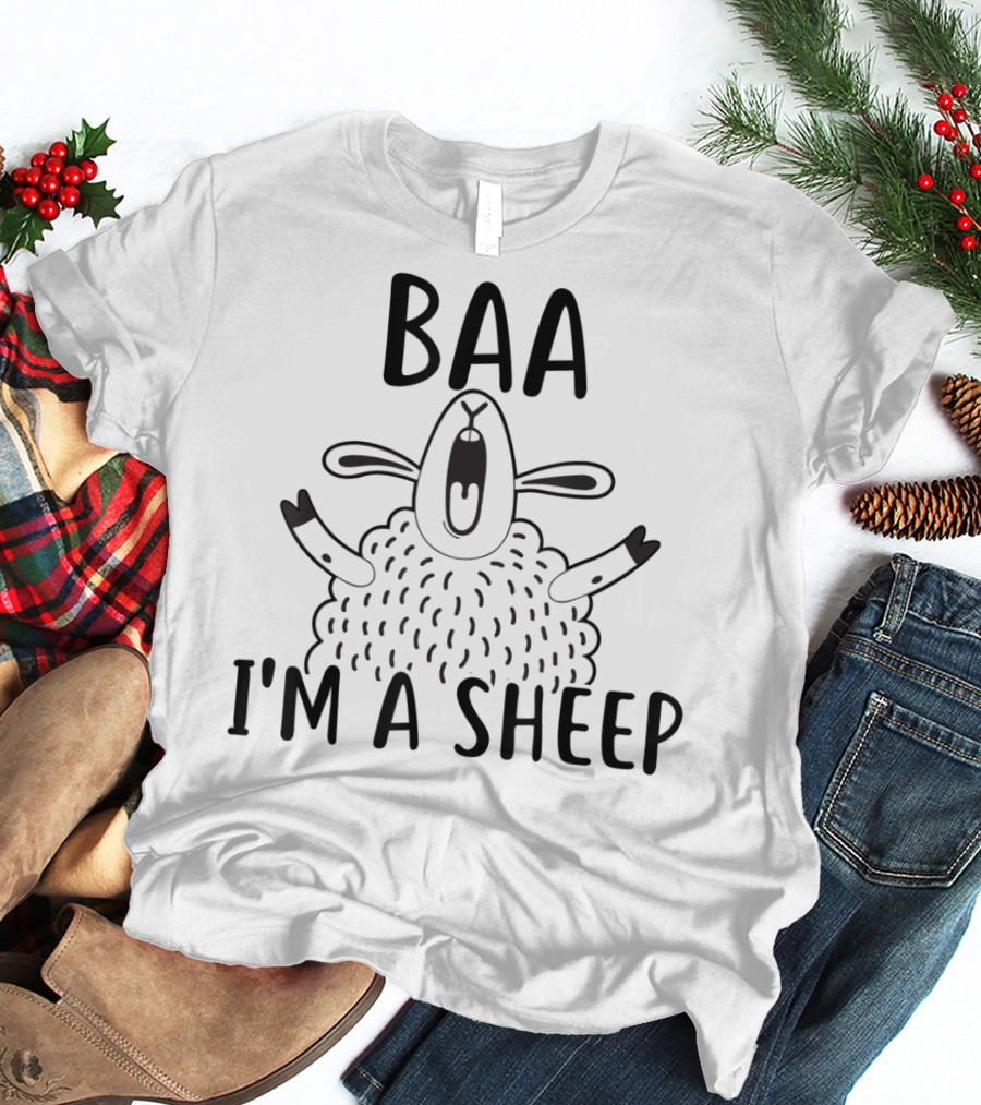 BAA I'M A SHEEP Cute Expressive Cartoon Sheep T-Shirt