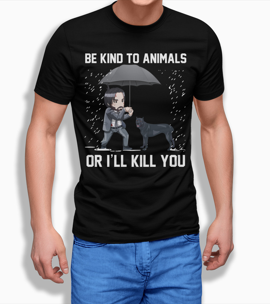 Be Kind To Animals Or I'll Kill You Cane Corso Umbrella T-Shirt