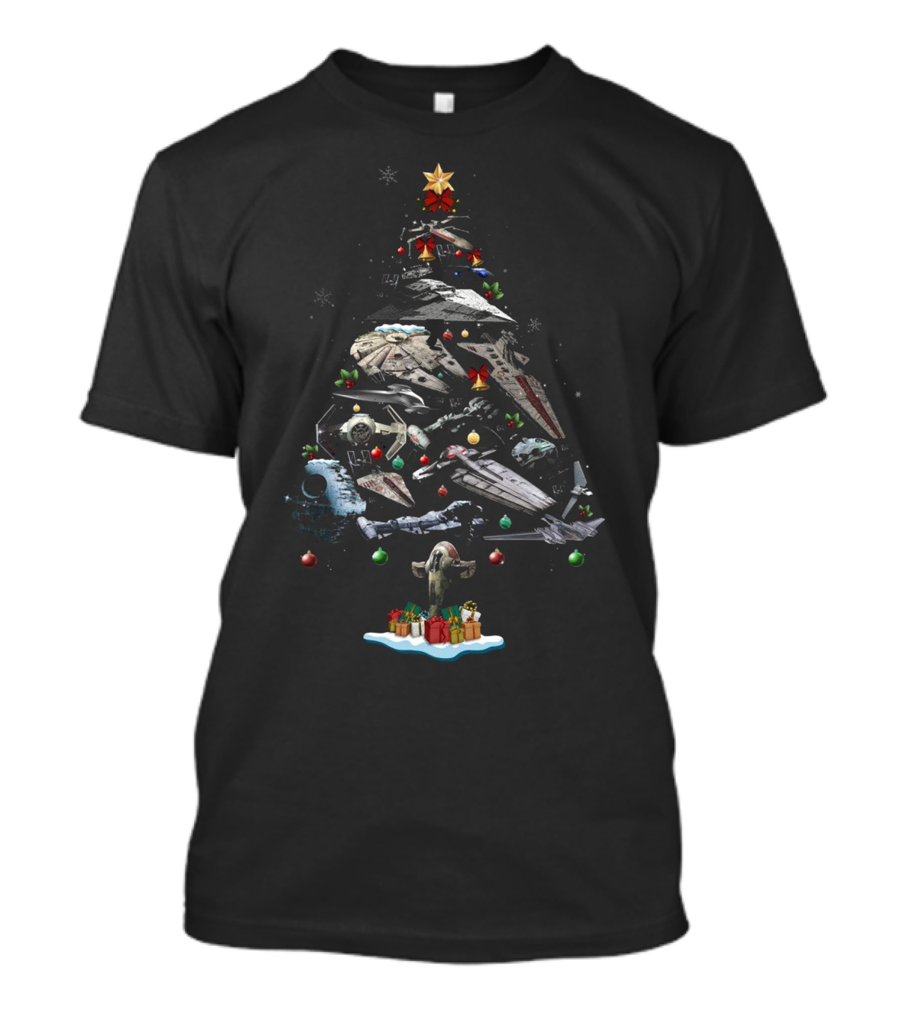 Star Wars Spacecraft Christmas Tree Holiday Mashup T-Shirt