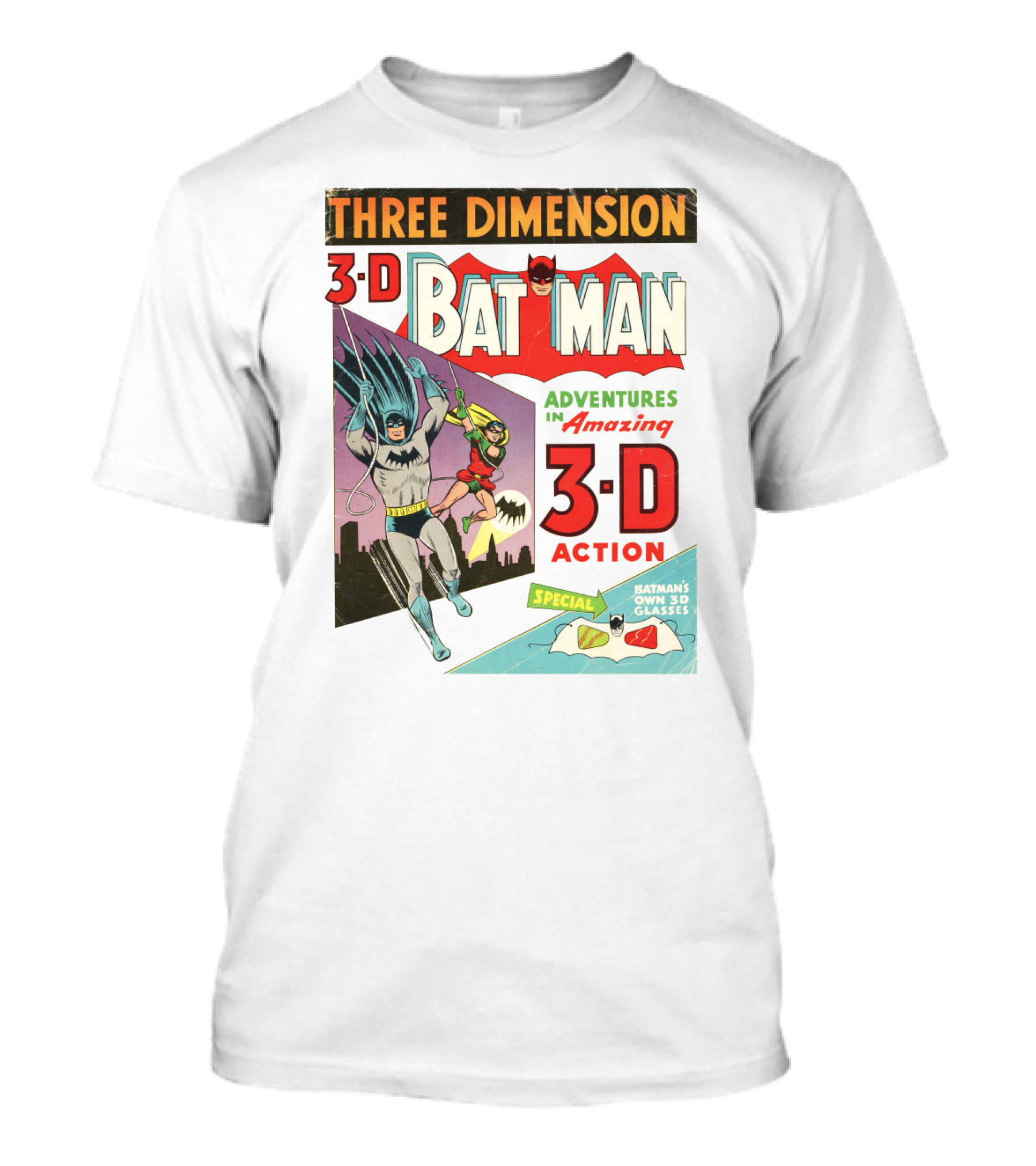 Three Dimension 3-D Batman Adventures In Amazing 3-D Action Special Batman's Own 3-D Glasses T-Shirt