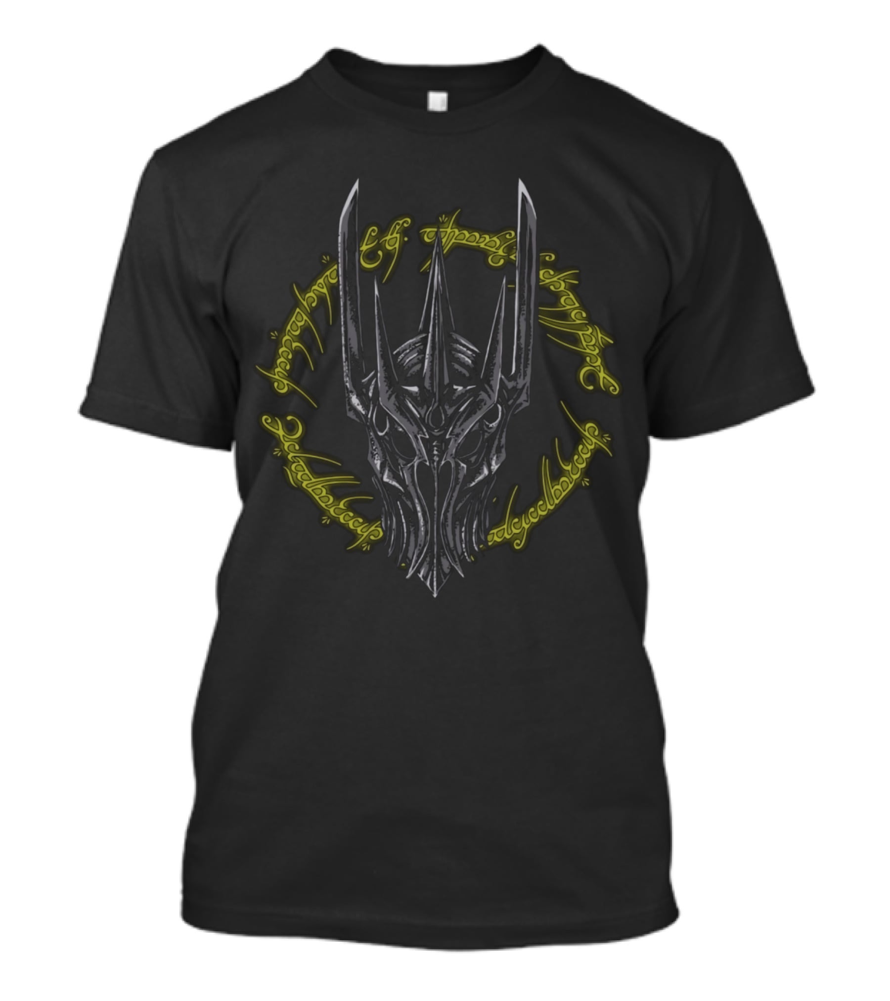 Sauron Helmet With Elvish Ring Inscription Lord Of The Rings T-Shirt