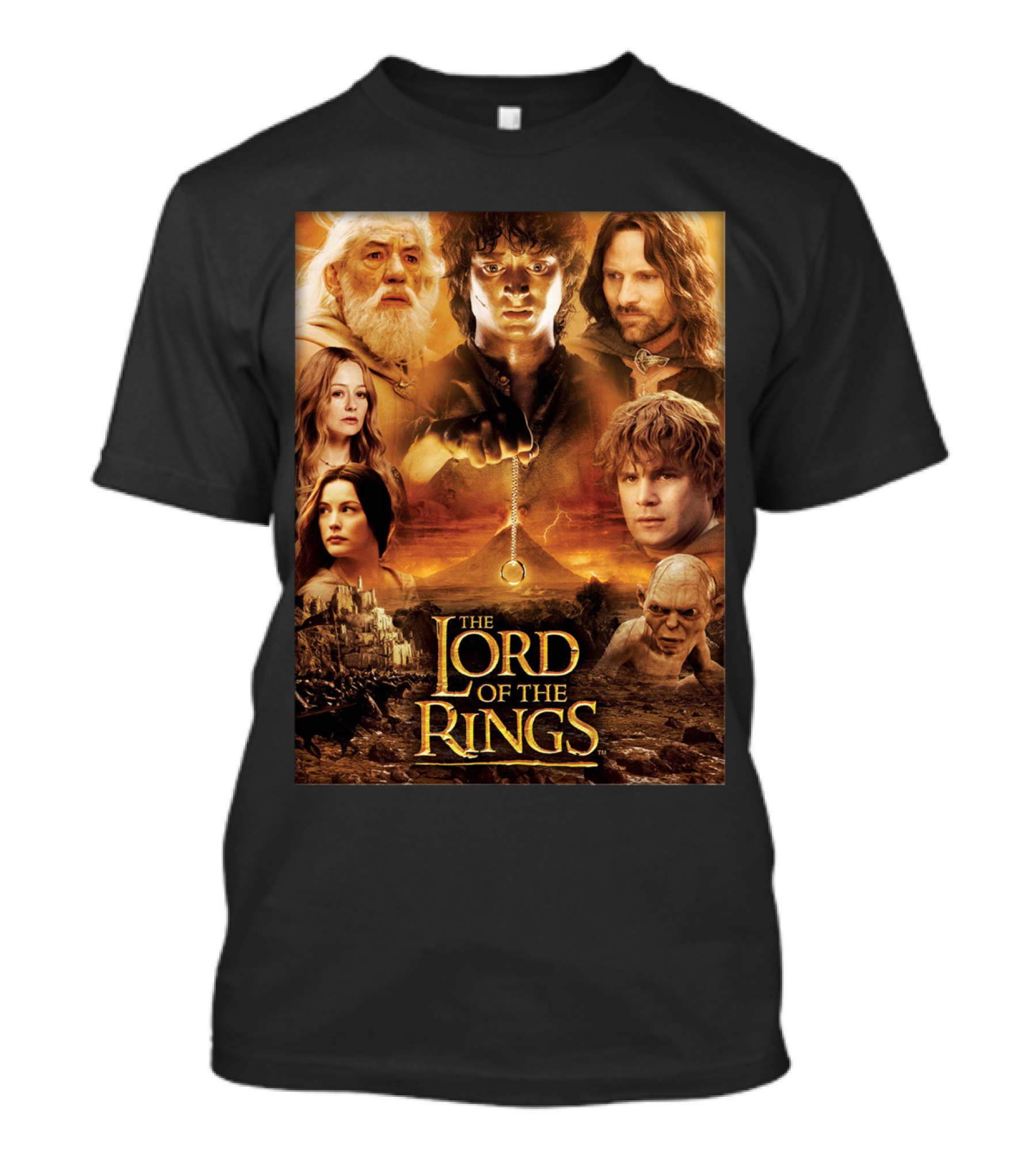 The Lord Of The Rings Gandalf Frodo Aragorn Sam Gollum Movie T-Shirt
