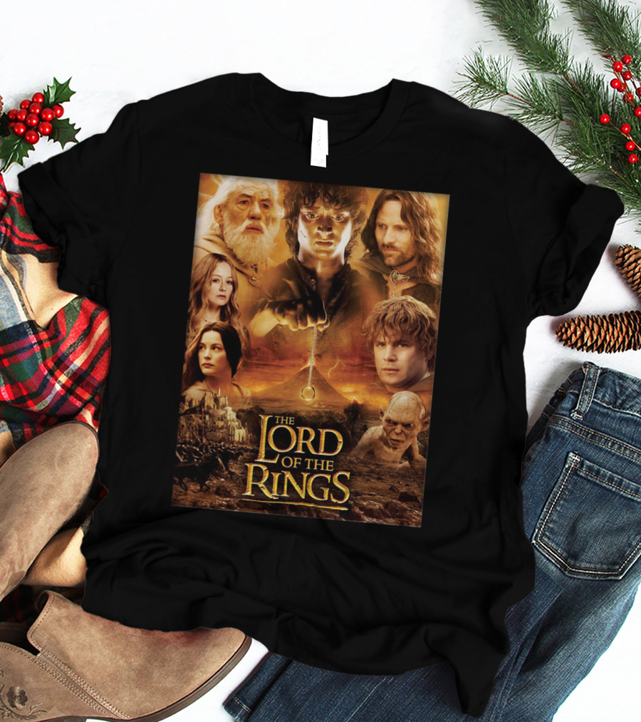 The Lord Of The Rings Gandalf Frodo Aragorn Sam Gollum Movie T-Shirt