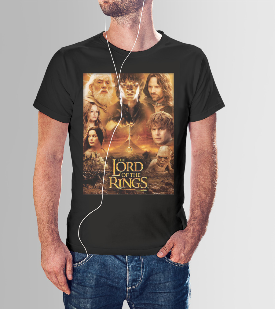 The Lord Of The Rings Gandalf Frodo Aragorn Sam Gollum Movie T-Shirt