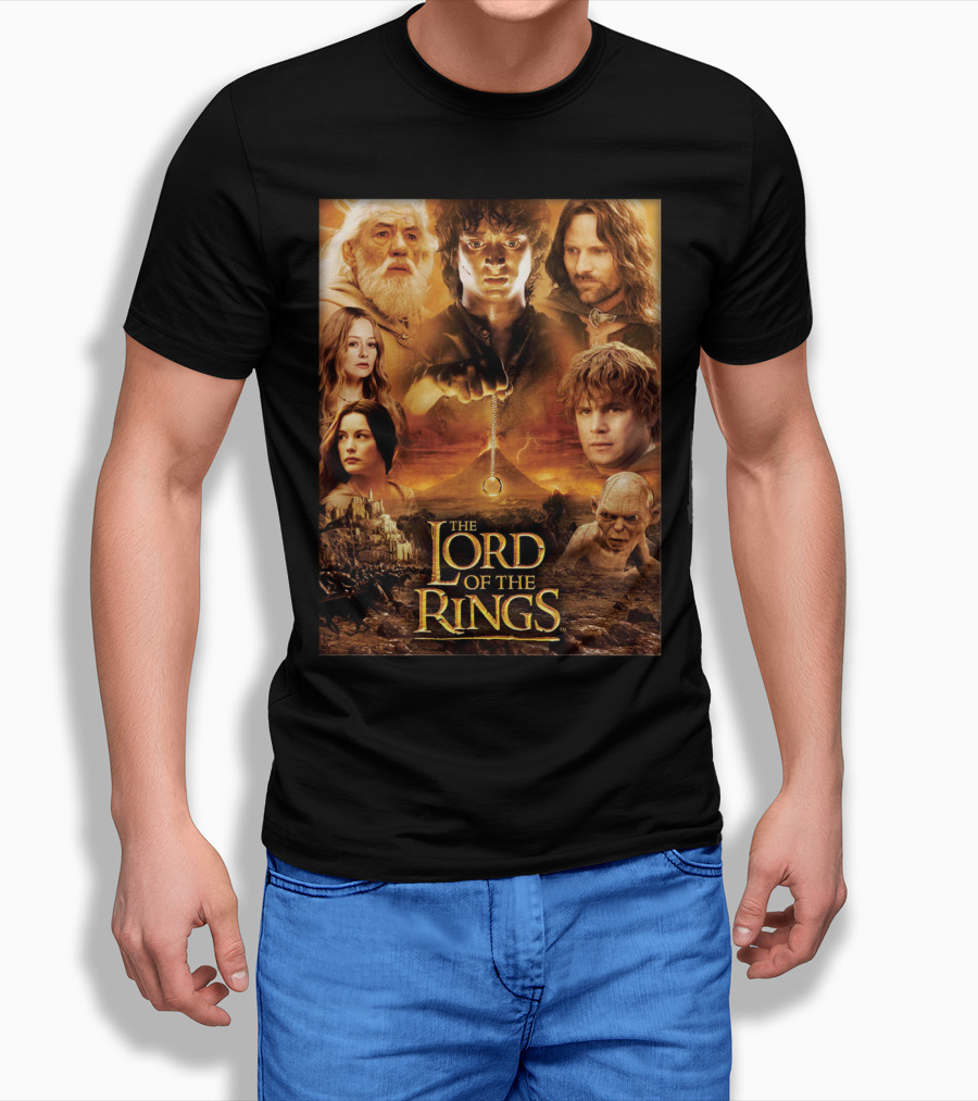 The Lord of the Rings Gandalf Frodo Aragorn Sam Gollum Movie T-Shirt