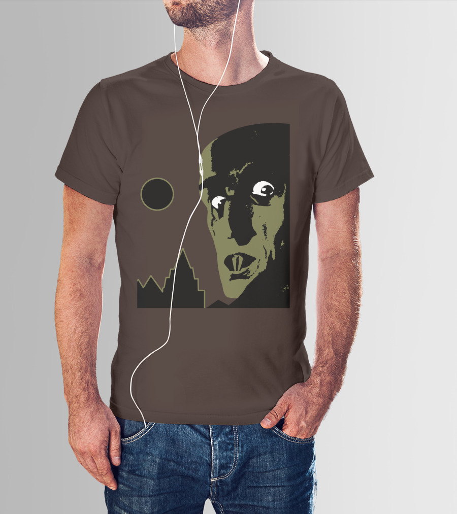 Nosferatu The Vampyre 1979 Iconic Horror Vampire Portrait With Castle And Moon T-Shirt