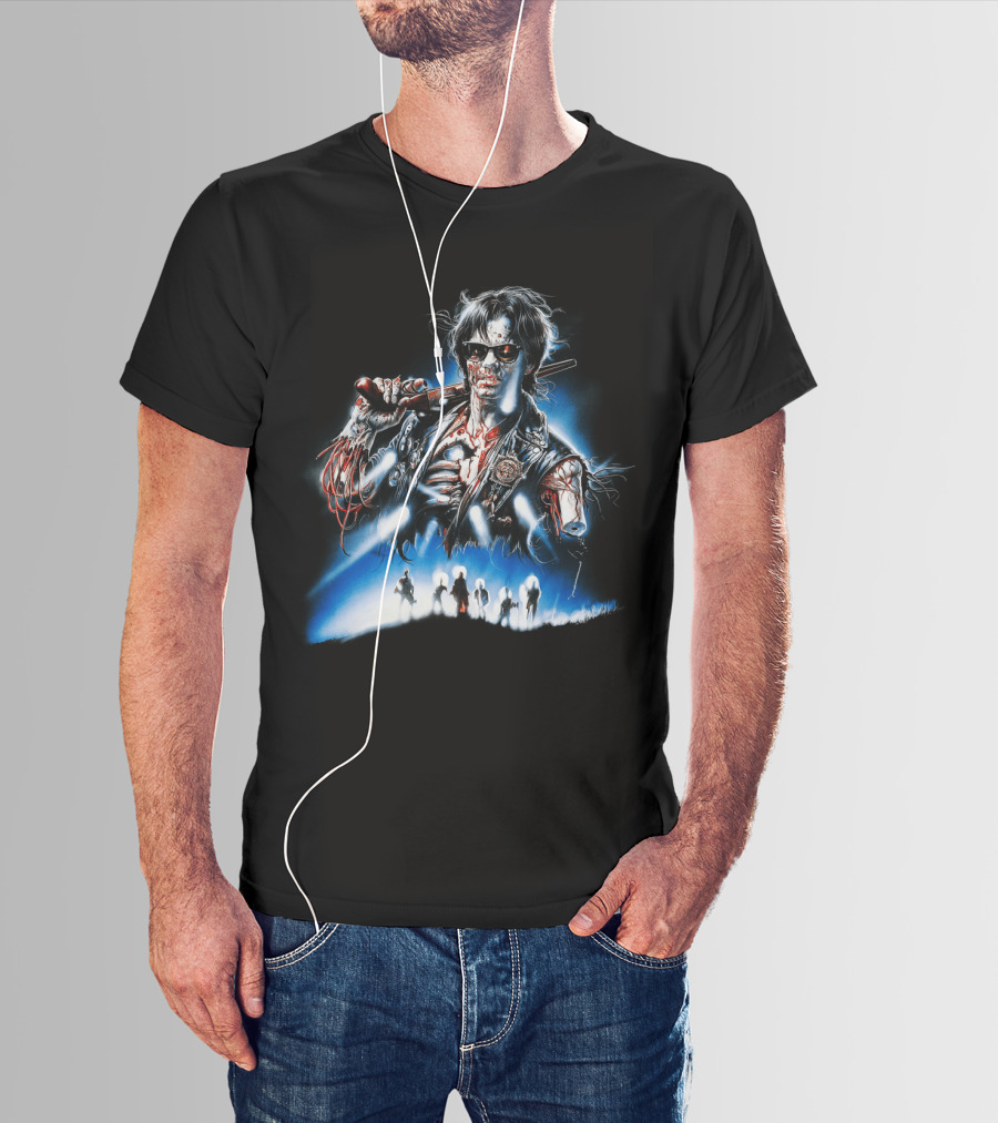 Near Dark Vampire Art With Guitarist And Silhouette Group T-Shirt