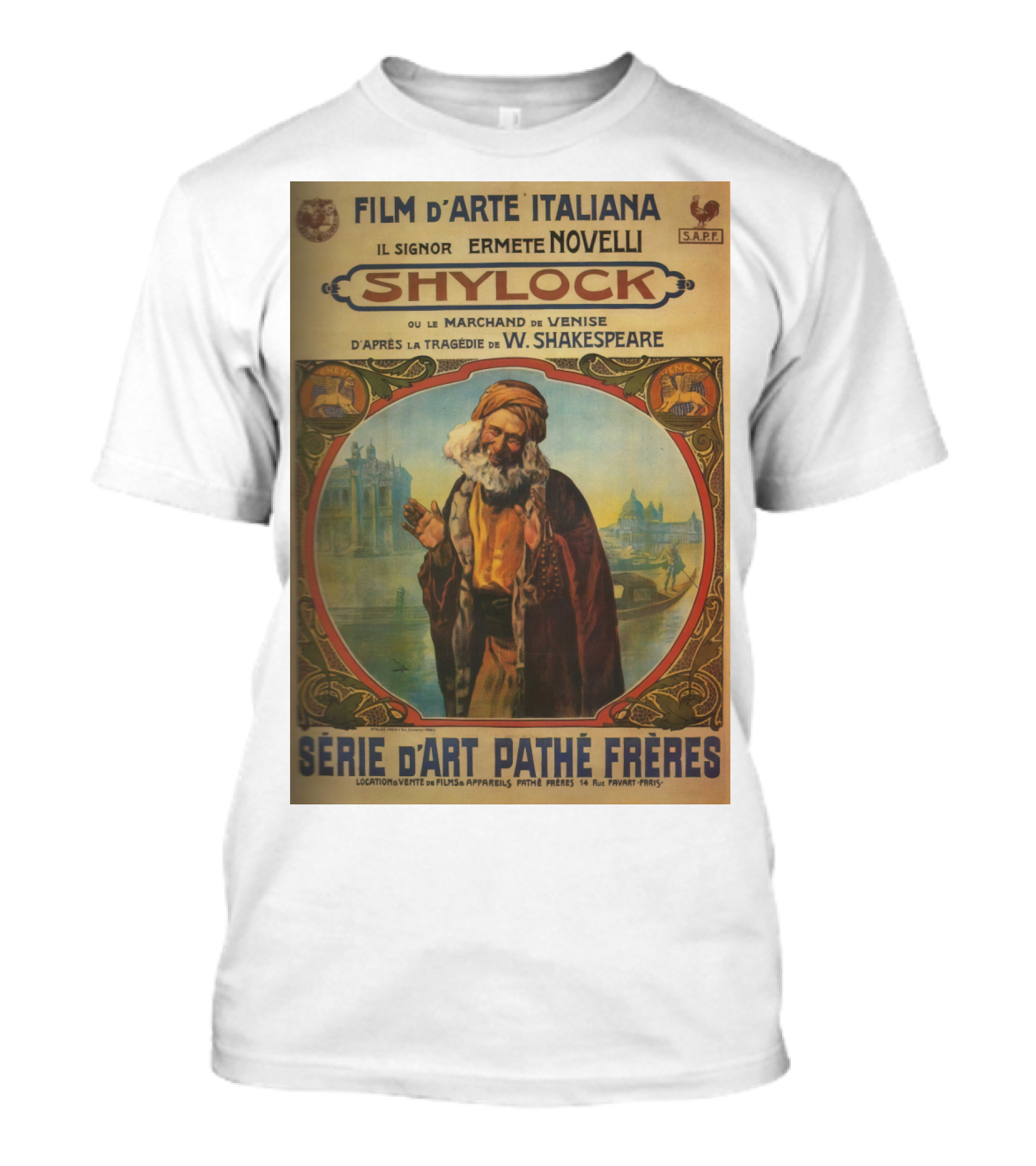 Film D'Arte Italiana Shylock Il Signor Ermete Novelli Marchand De Venise Tragédie W. Shakespeare Série D'Art Pathé Frères T-Shirt