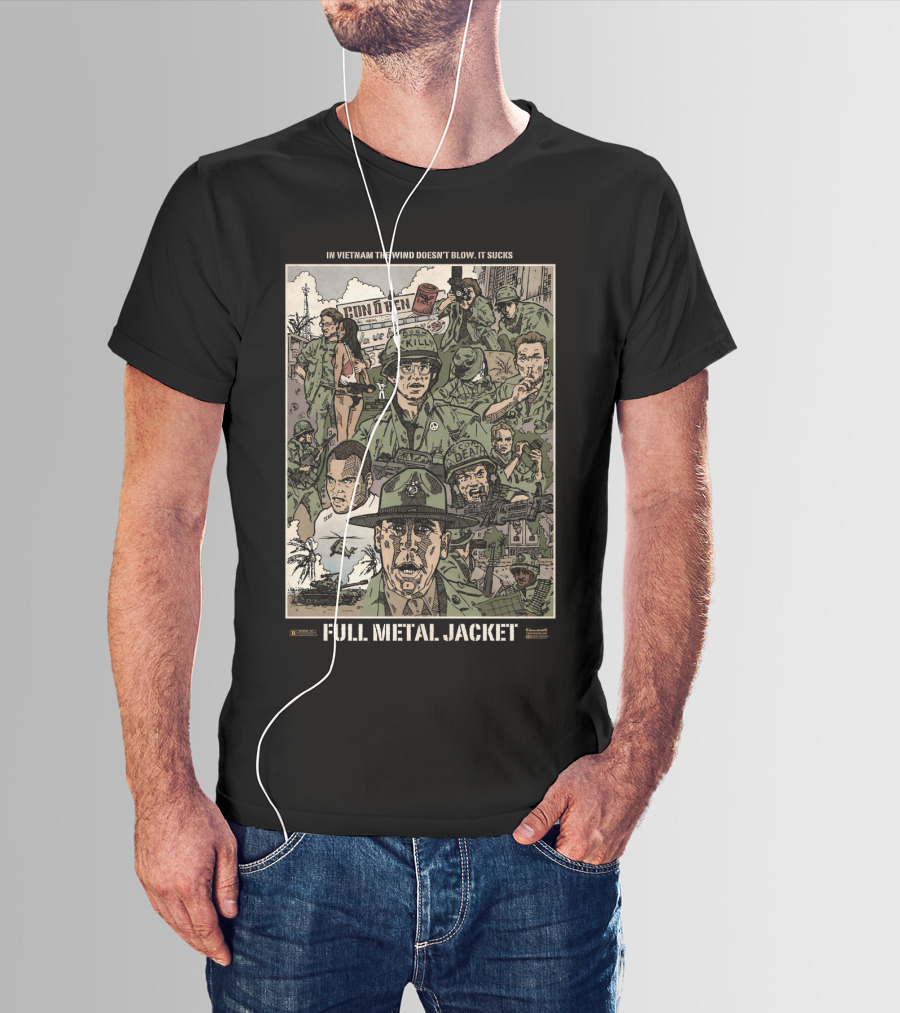 Full Metal Jacket Stanley Kubrick Vietnam Imagery 1987 In Vietnam The Wind Doesn't Blow, It Sucks T-Shirt