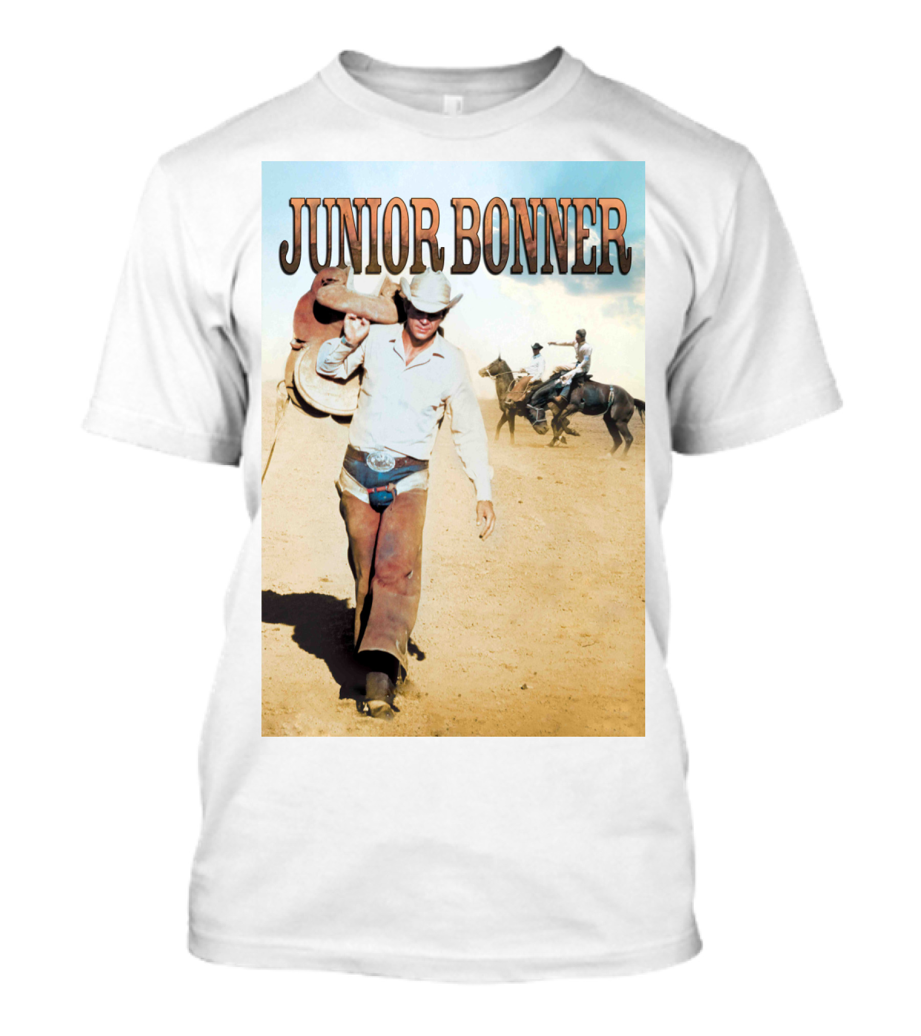 Junior Bonner 1972 Steve McQueen Rodeo Cowboy Scene T-Shirt