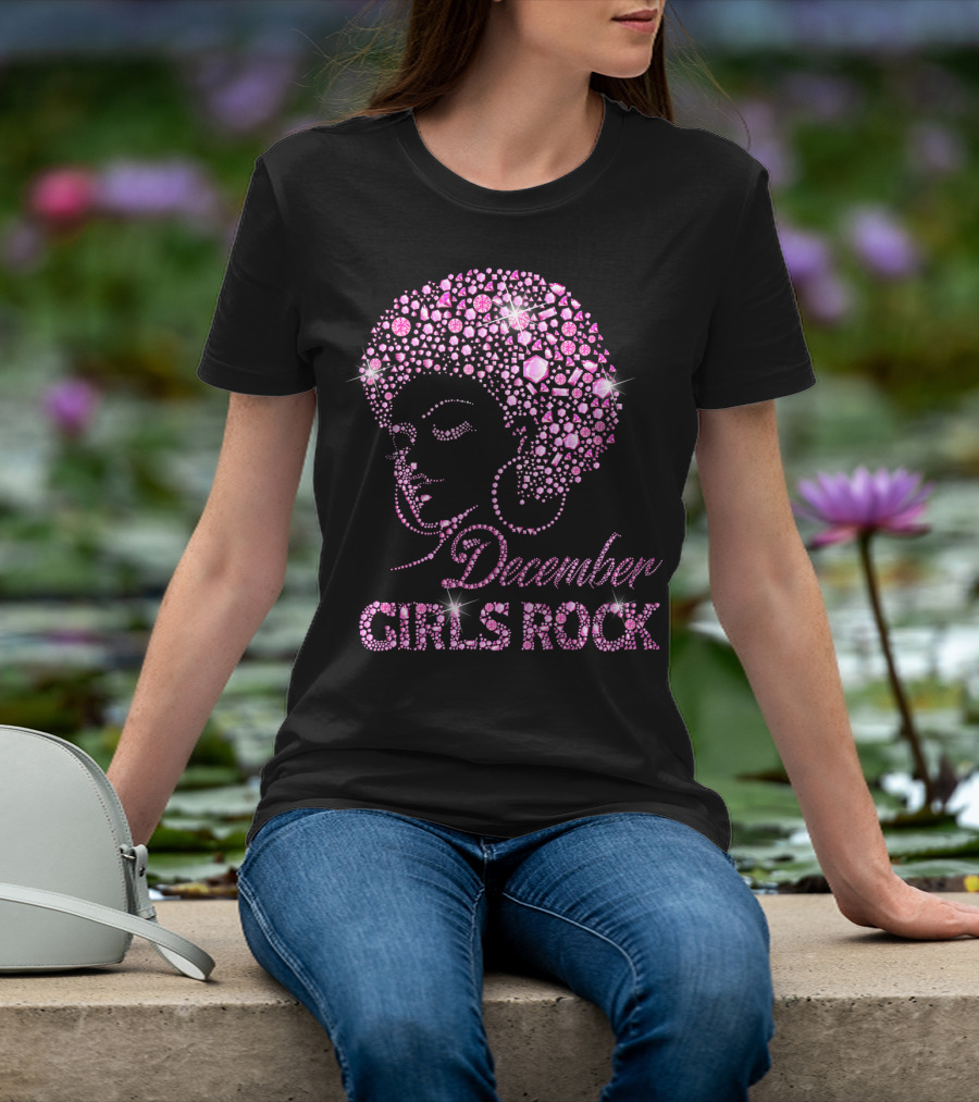 December Girls Rock Pink Rhinestone Afro T-Shirt