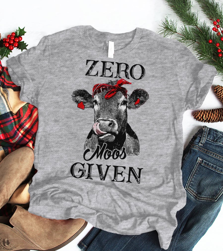 Zero Moos Given Cow Bandana Red Ear Tag T-Shirt