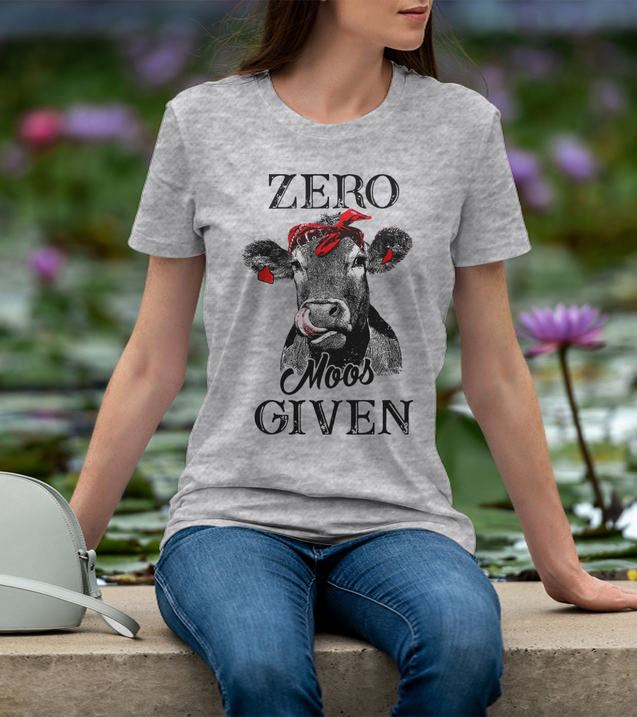 Zero Moos Given Cow Bandana Red Ear Tag T-Shirt