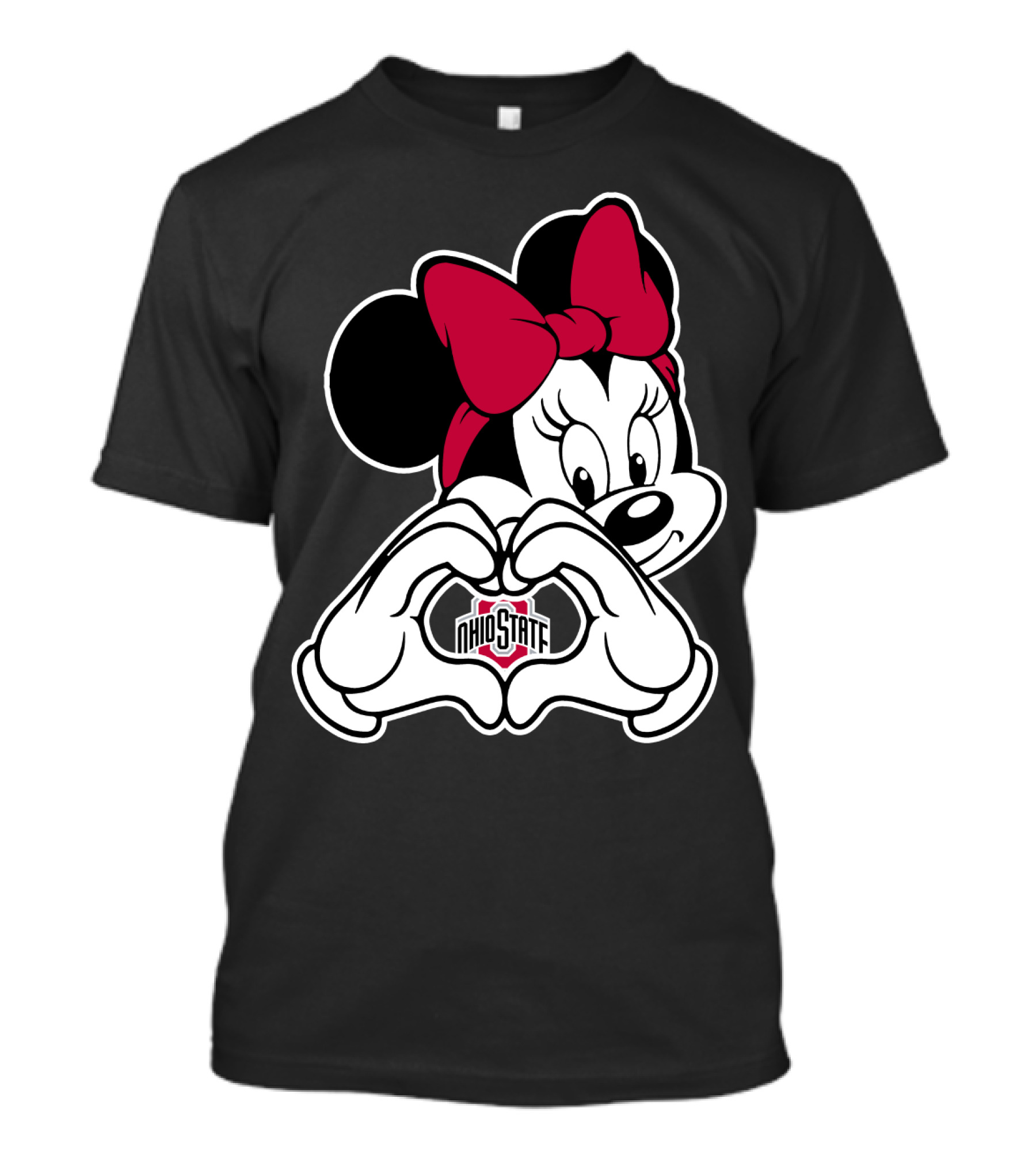 Ohio State Buckeyes Minnie Heart Hands T-Shirt