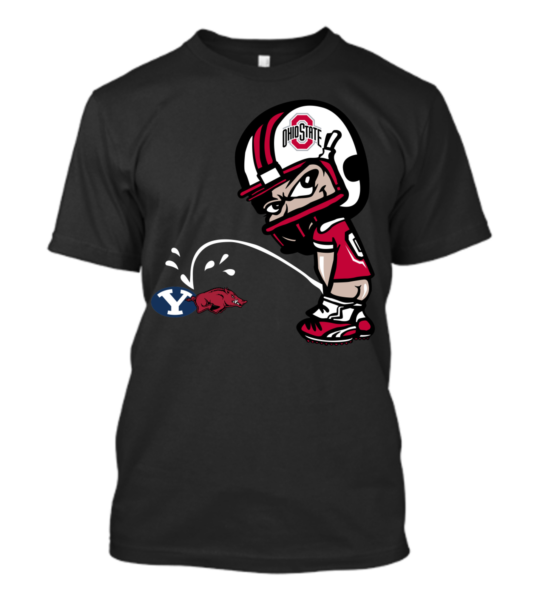Ohio State Buckeyes College Football Rivalry Cartoon Helmet T-Shirt