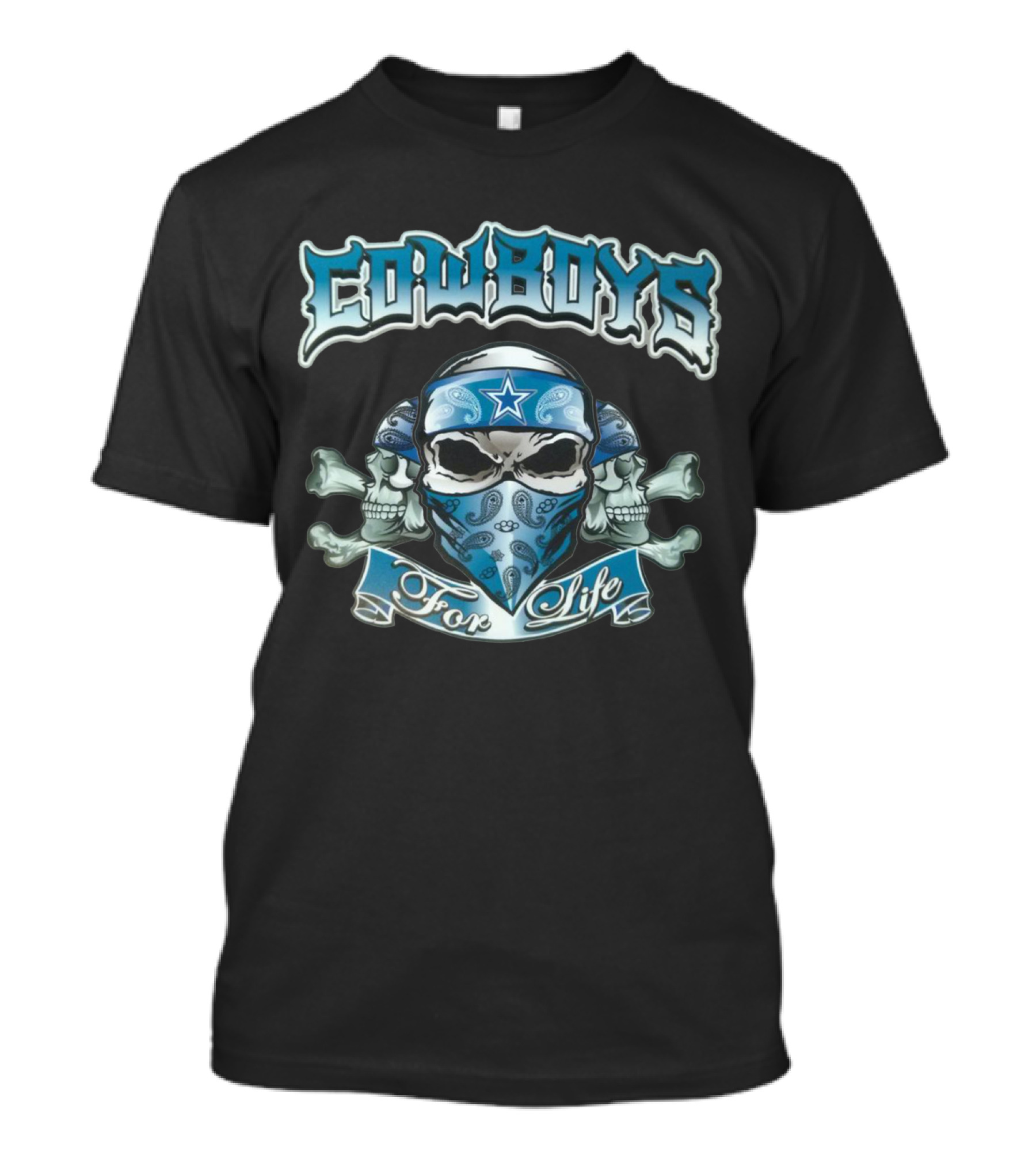Cowboys For Life Skull Bandana Star T-Shirt