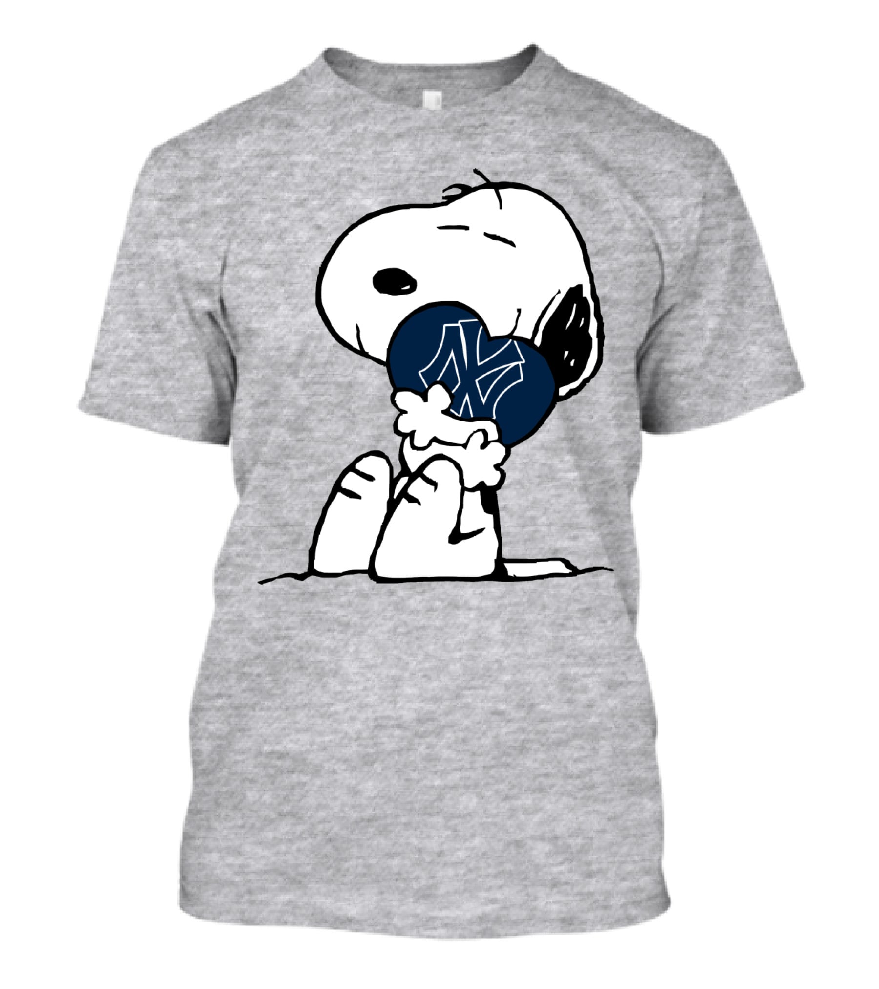 Snoopy Hugging New York Yankees Iconic Baseball Symbol T-Shirt
