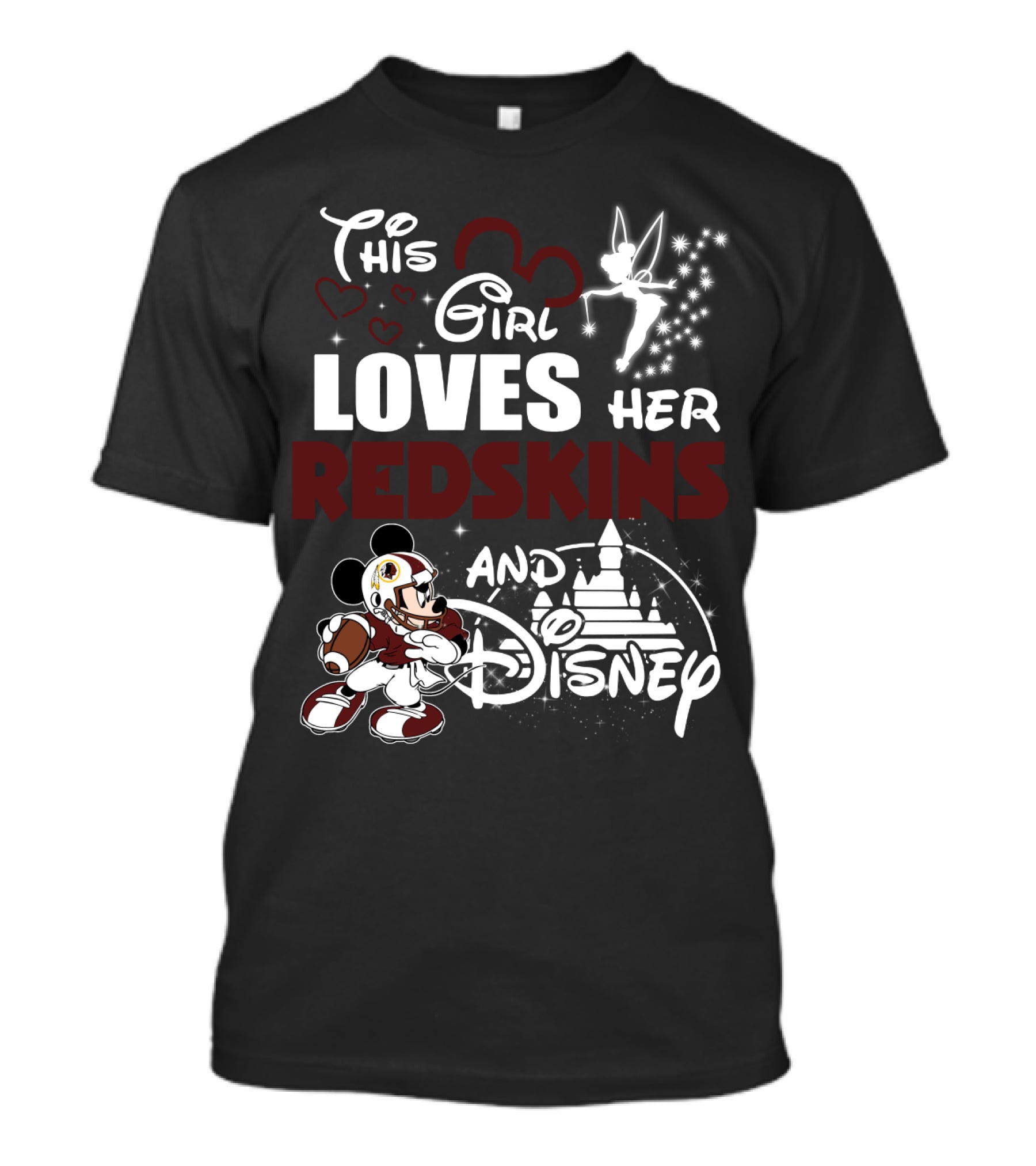 This Girl Loves Her Redskins And Disney T-Shirt