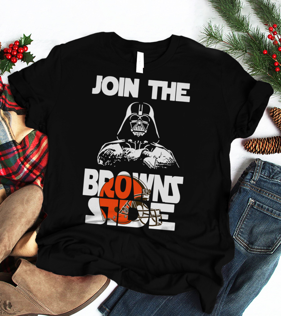 Join The Browns Side Cleveland Browns Darth Vader Helmet T-Shirt